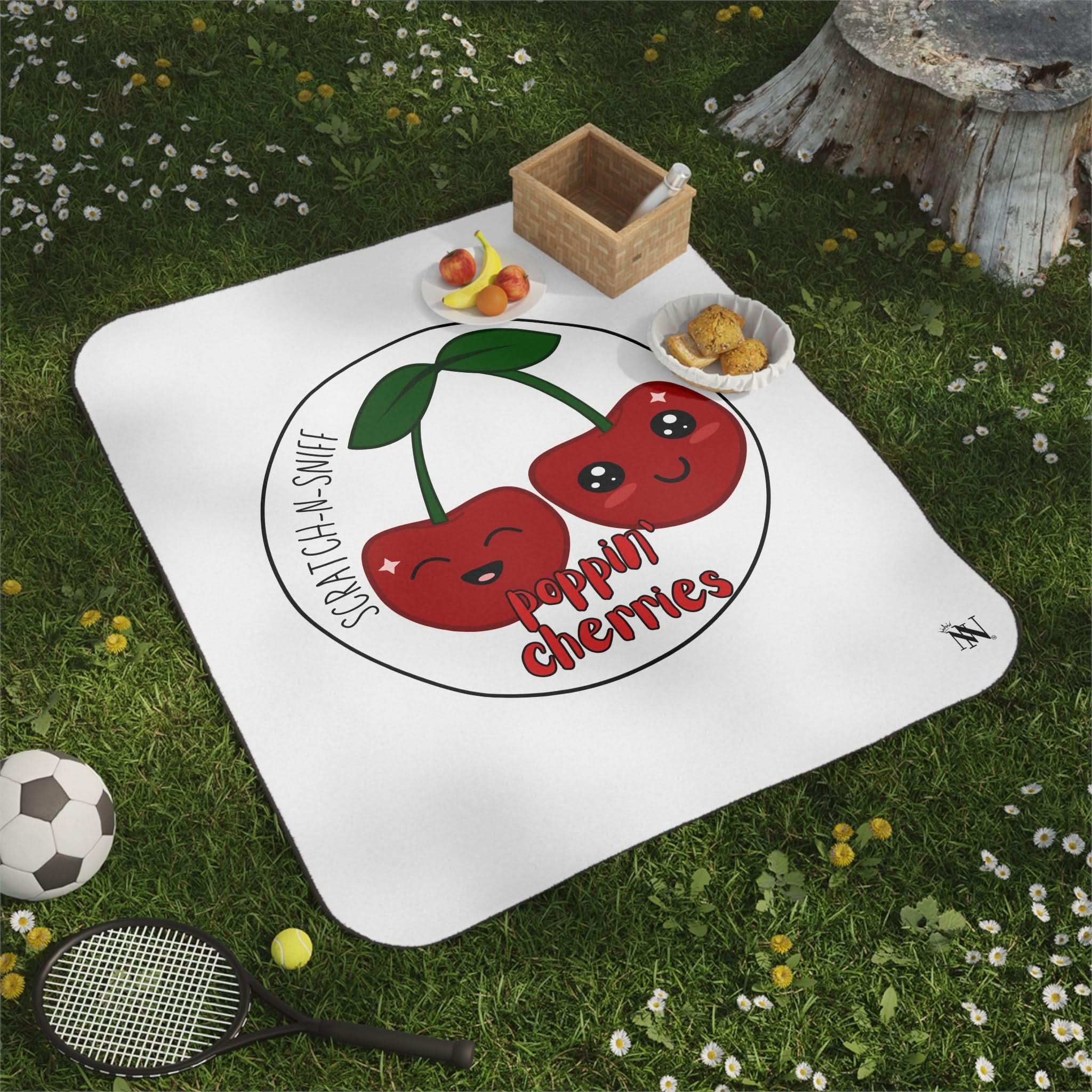 Poppin’ Cherries Scratch N Sniff | Mix Match Fun-Flirty Lovers’ Water-Resistant Blankets