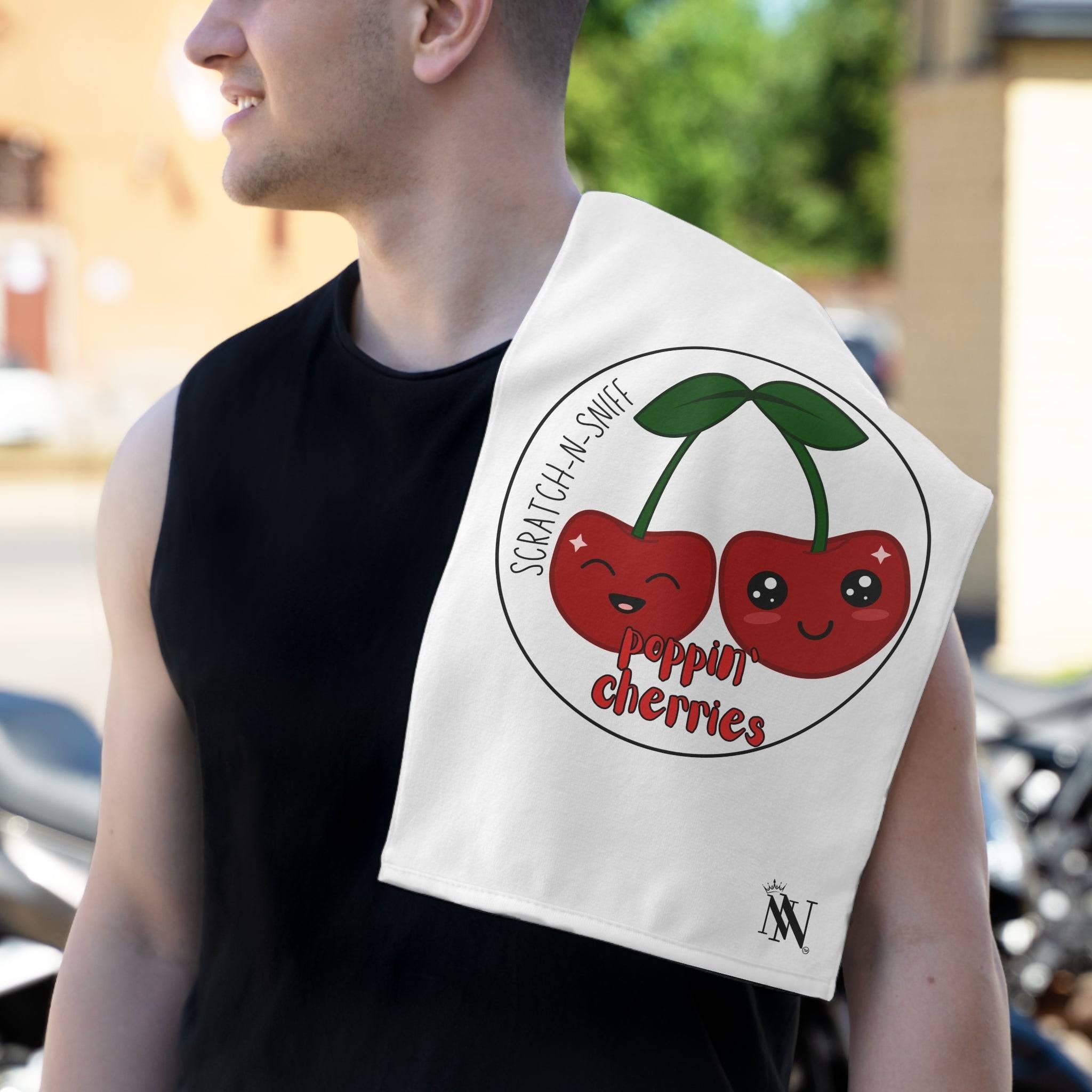 Poppin Cherries’ Scratch-N-Sniff | Mix & Match Soft Fun-Flirty Lovers’ Towels