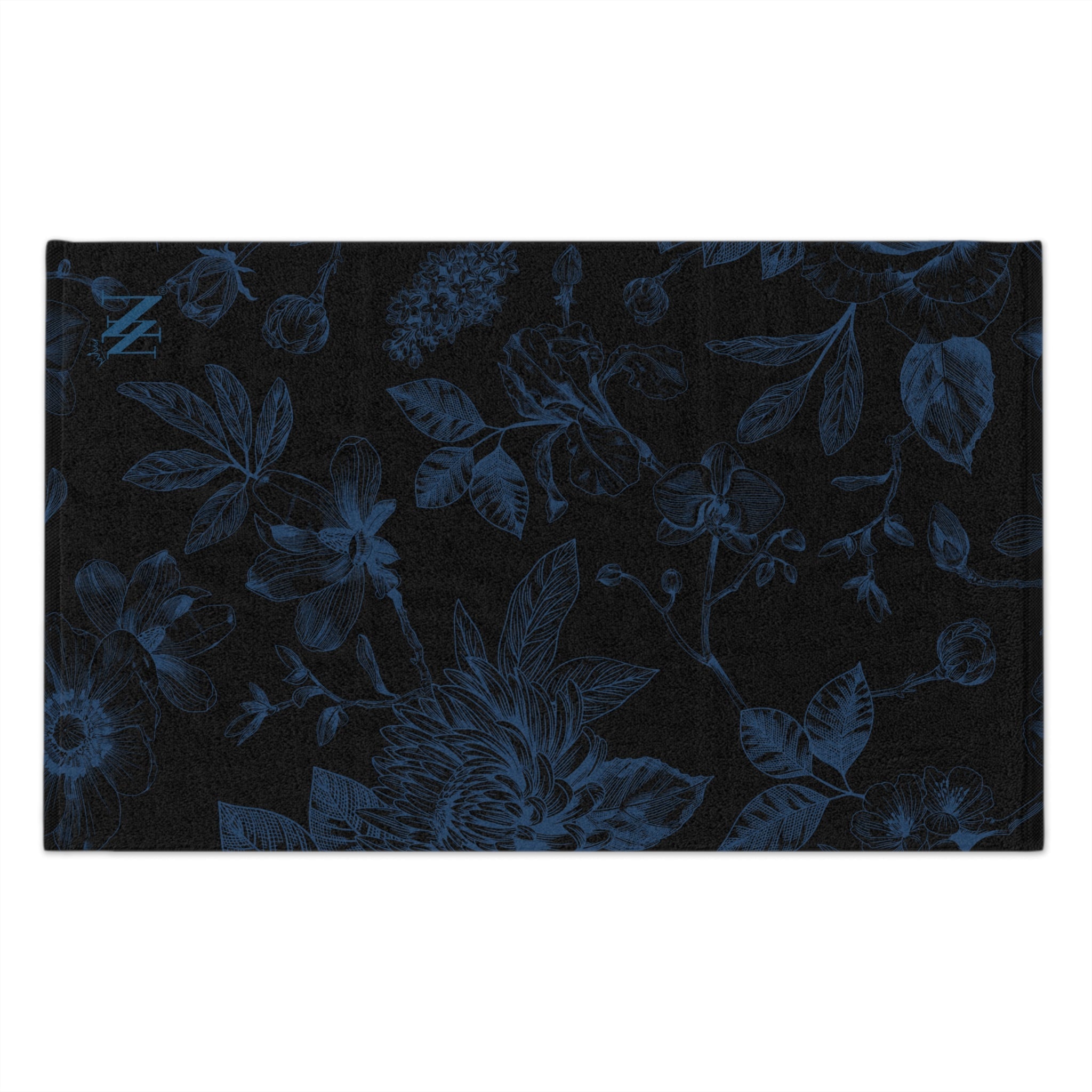 Pretty Blue Floral Black | Mix & Match Soft Fun-Flirty Lovers’ Towels