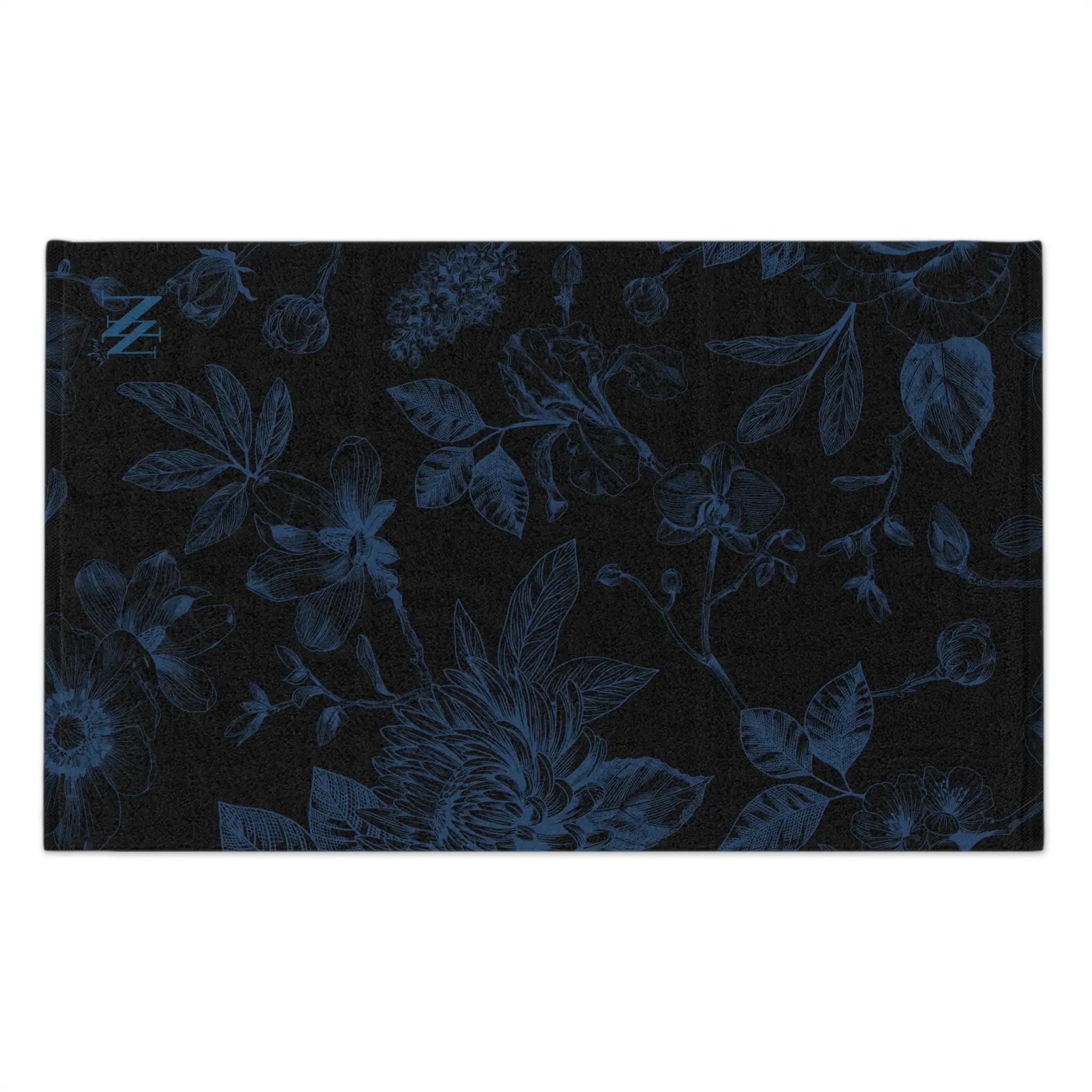 Pretty Blue Floral Black | Mix & Match Soft Fun-Flirty Lovers’ Towels