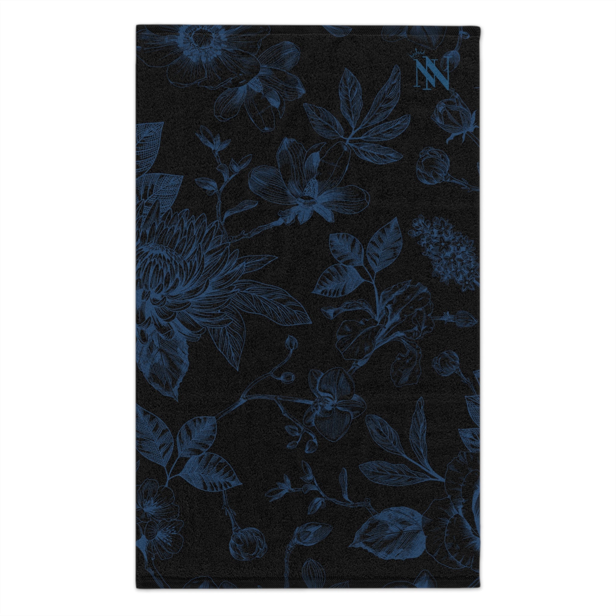 Pretty Blue Floral Black | Mix & Match Soft Fun-Flirty Lovers’ Towels