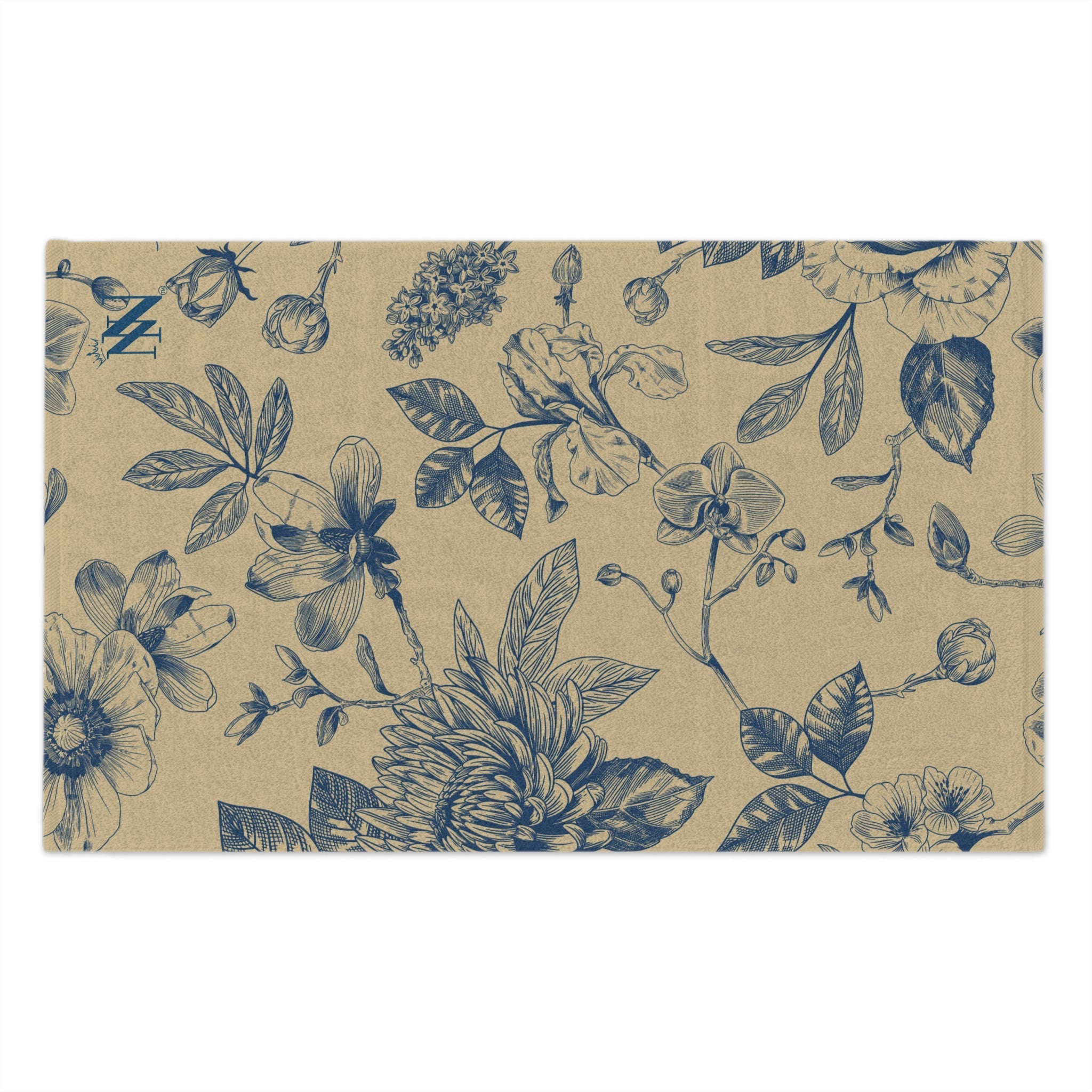 Pretty Blue Floral Gold | Mix & Match Soft Fun-Flirty Lovers’ Towels