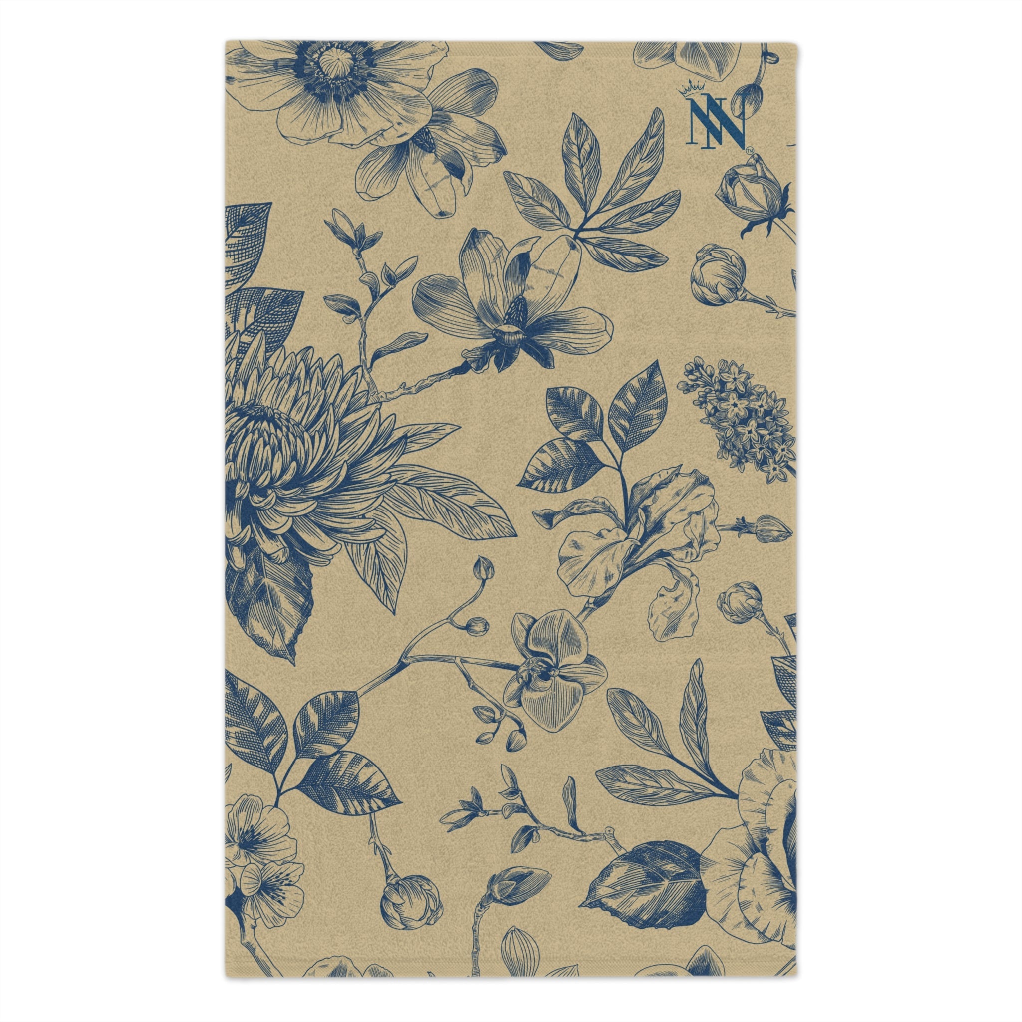 Pretty Blue Floral Gold | Mix & Match Soft Fun-Flirty Lovers’ Towels