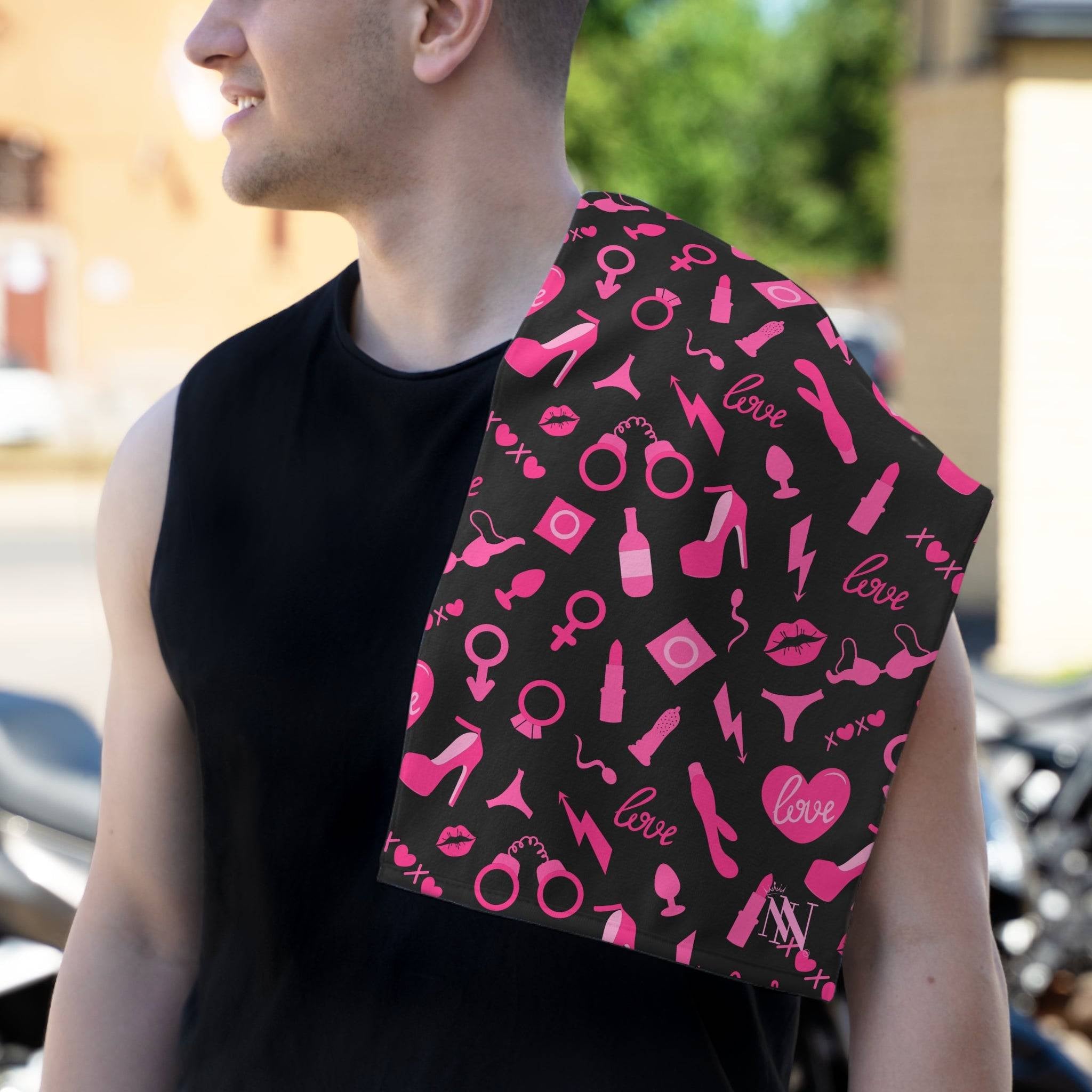 Pretty in Pink Black Mix & Match Soft Sex Towels | Flirty Lovers’ Gifts