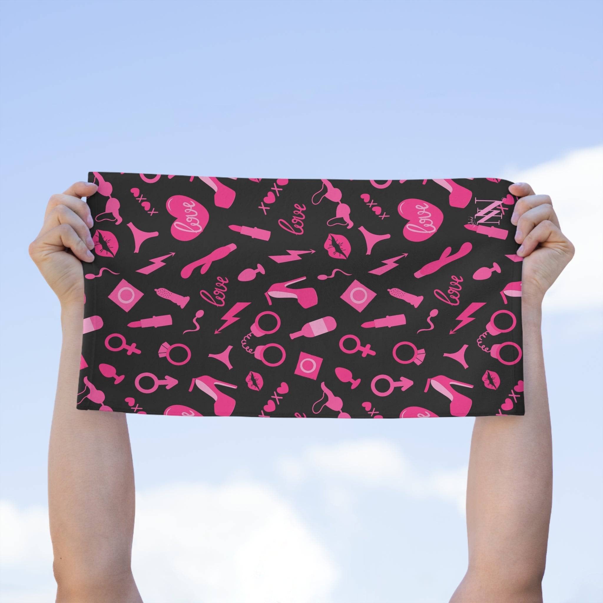 Pretty in Pink Black Mix & Match Soft Sex Towels | Flirty Lovers’ Gifts