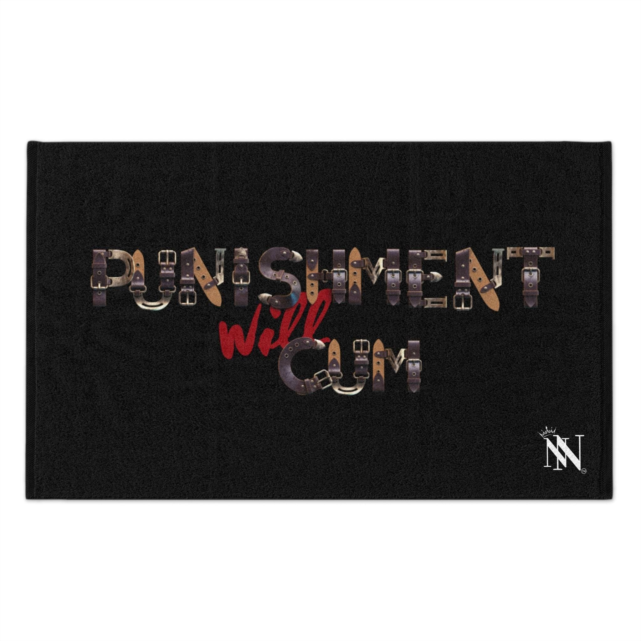 Punishment Will Cum Black Mix & Match Soft Sex Towels | Flirty Lovers’ Gifts