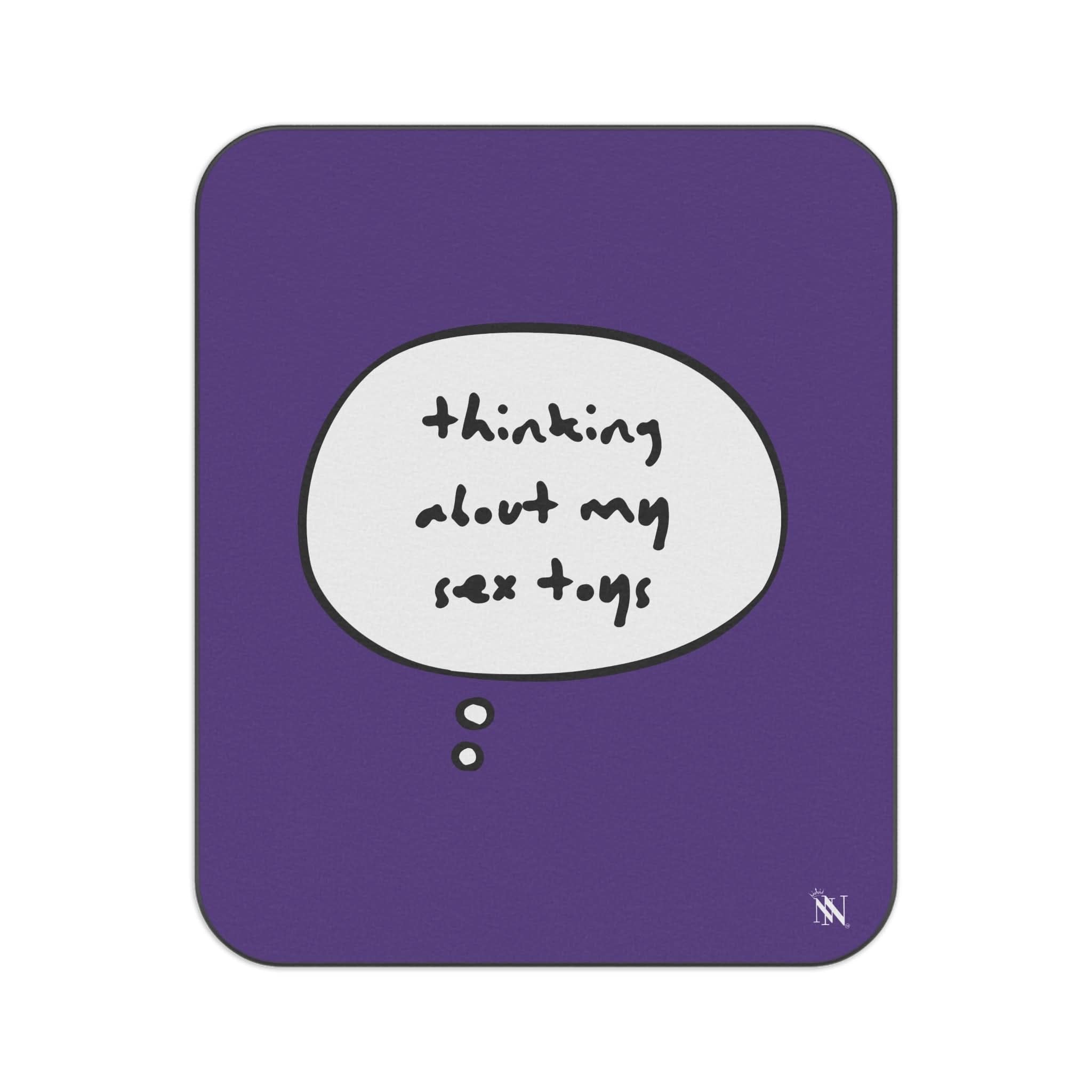 Purple Thinking About My Sex Toys | Mix Match Fun-Flirty Lovers’ Water-Resistant Blankets