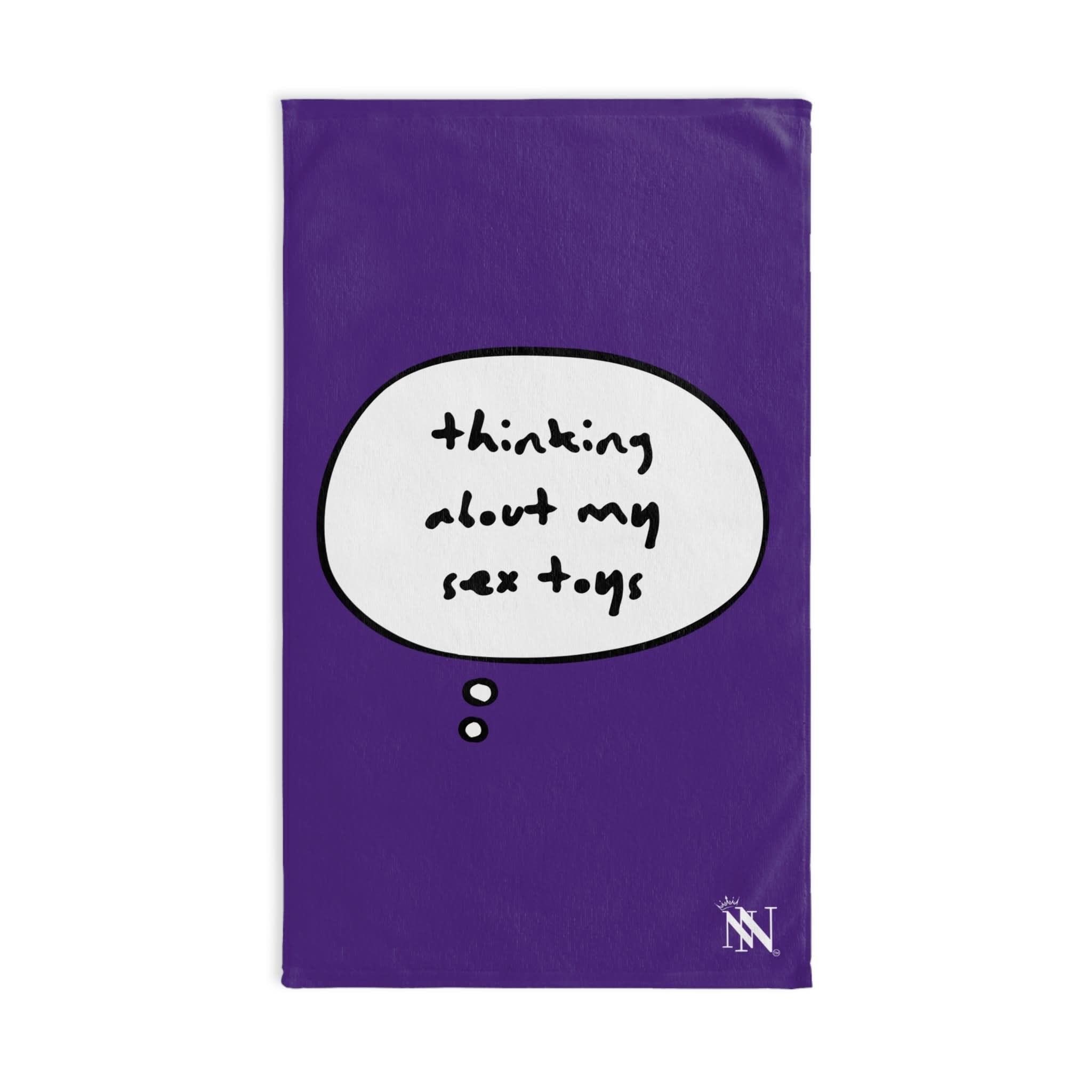 Purple Thinking About My Sex Toys | Mix & Match Original Fun-Flirty Lovers’ Towels