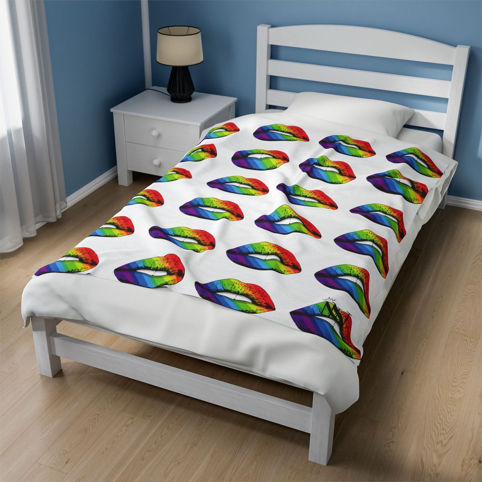 Rainbow Kiss Lips | Mix & Match Fun-Flirty Lovers’ Blankets