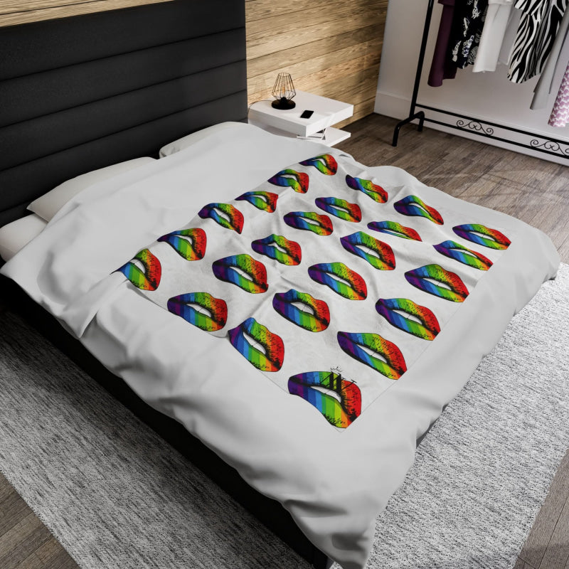 Rainbow Kiss Lips | Mix & Match Fun-Flirty Lovers’ Blankets