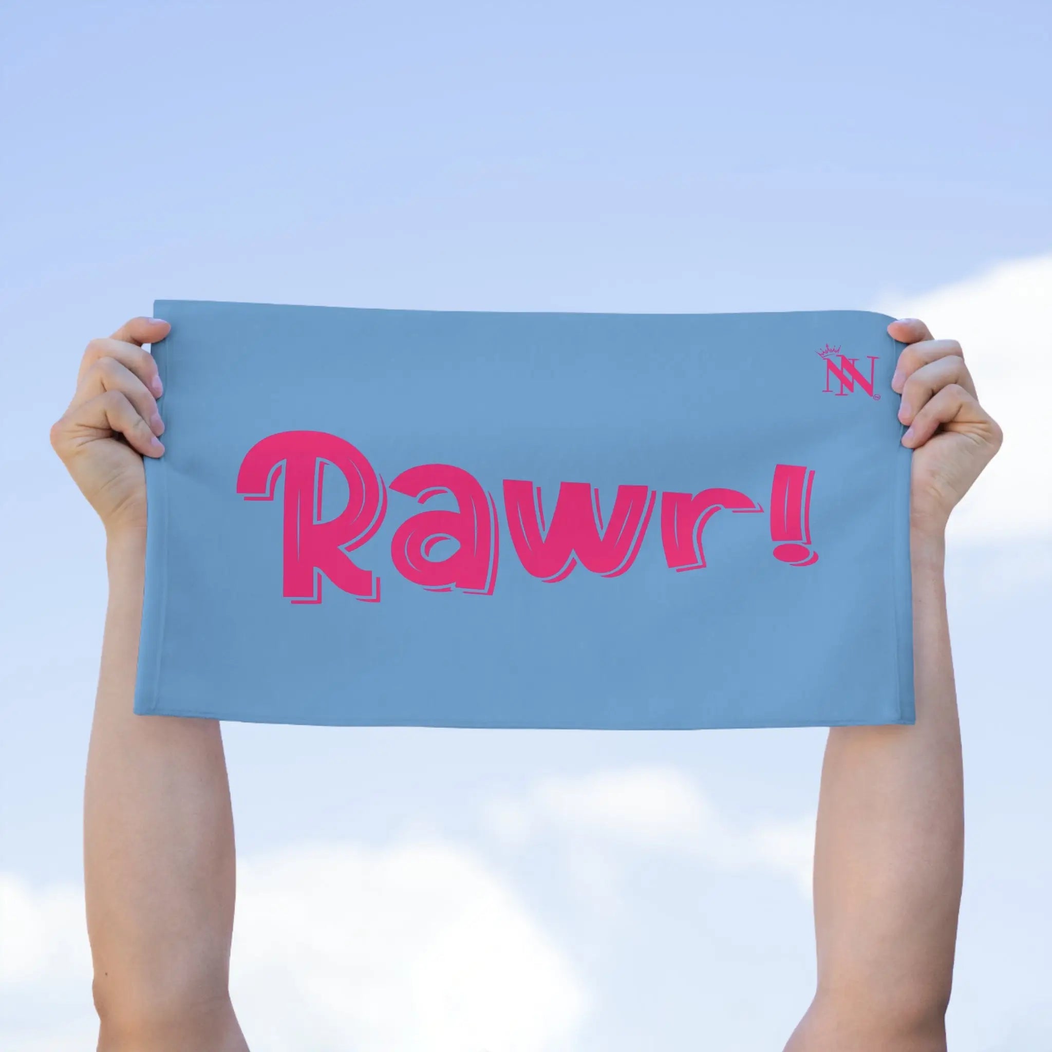 Rawr! Light Blue | Mix & Match Soft Fun-Flirty Lovers’ Towels