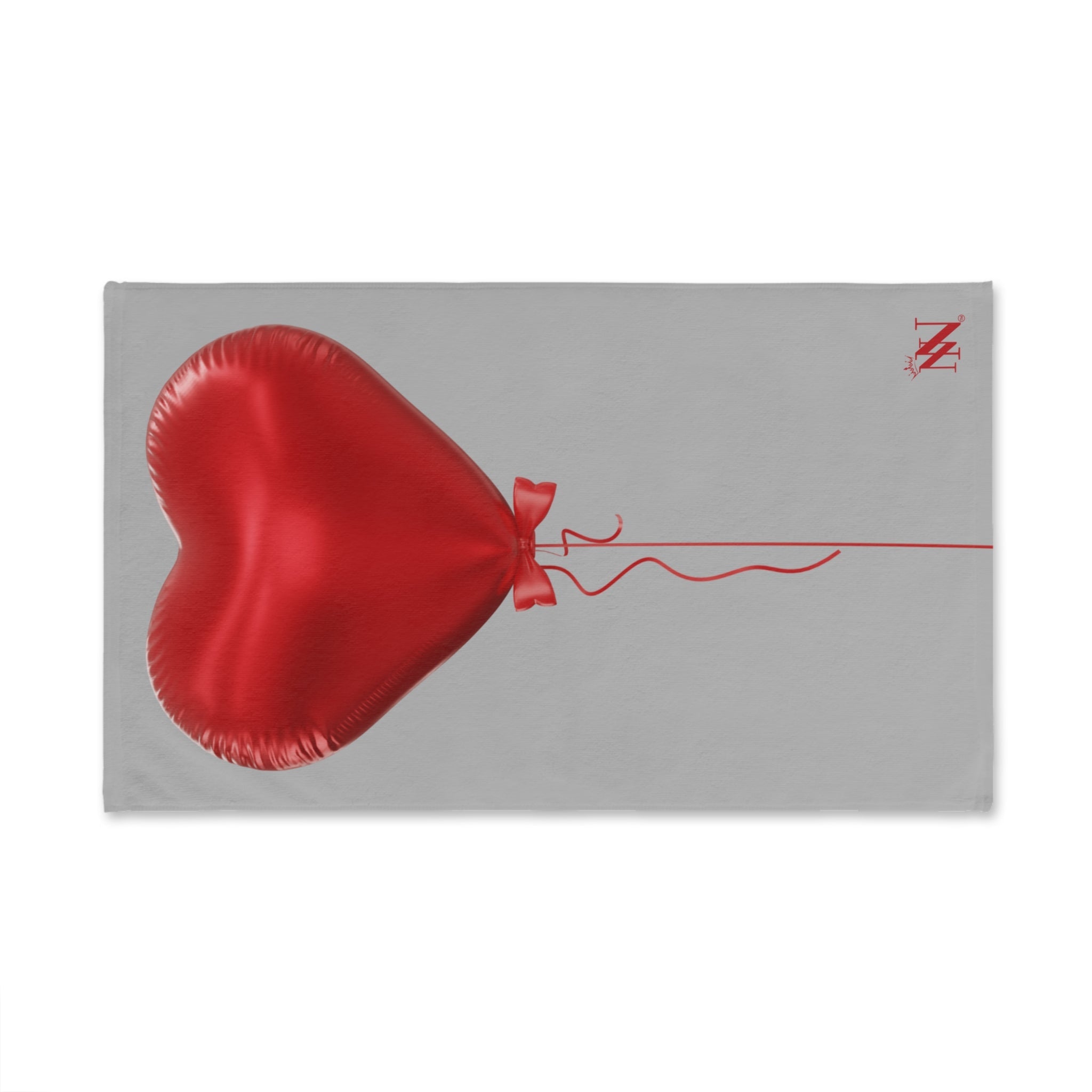 Red Heart Balloon Bow 3D Print Light Grey | Mix & Match Original Fun-Flirty Lovers’ Towels