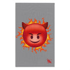 Red Hot Naughty Devil Emoji Grey | Mix & Match Soft Fun-Flirty Lovers’ Towels