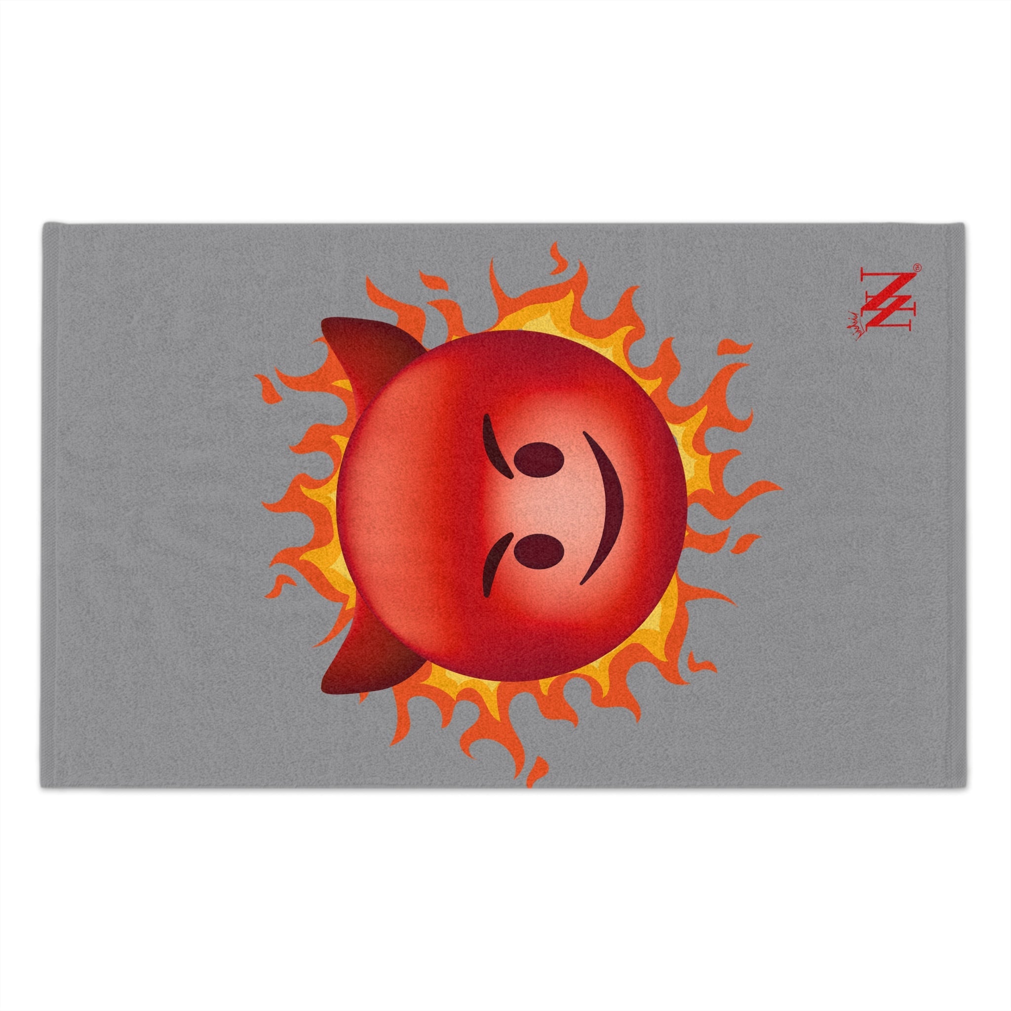 Red Hot Naughty Devil Emoji Grey | Mix & Match Soft Fun-Flirty Lovers’ Towels