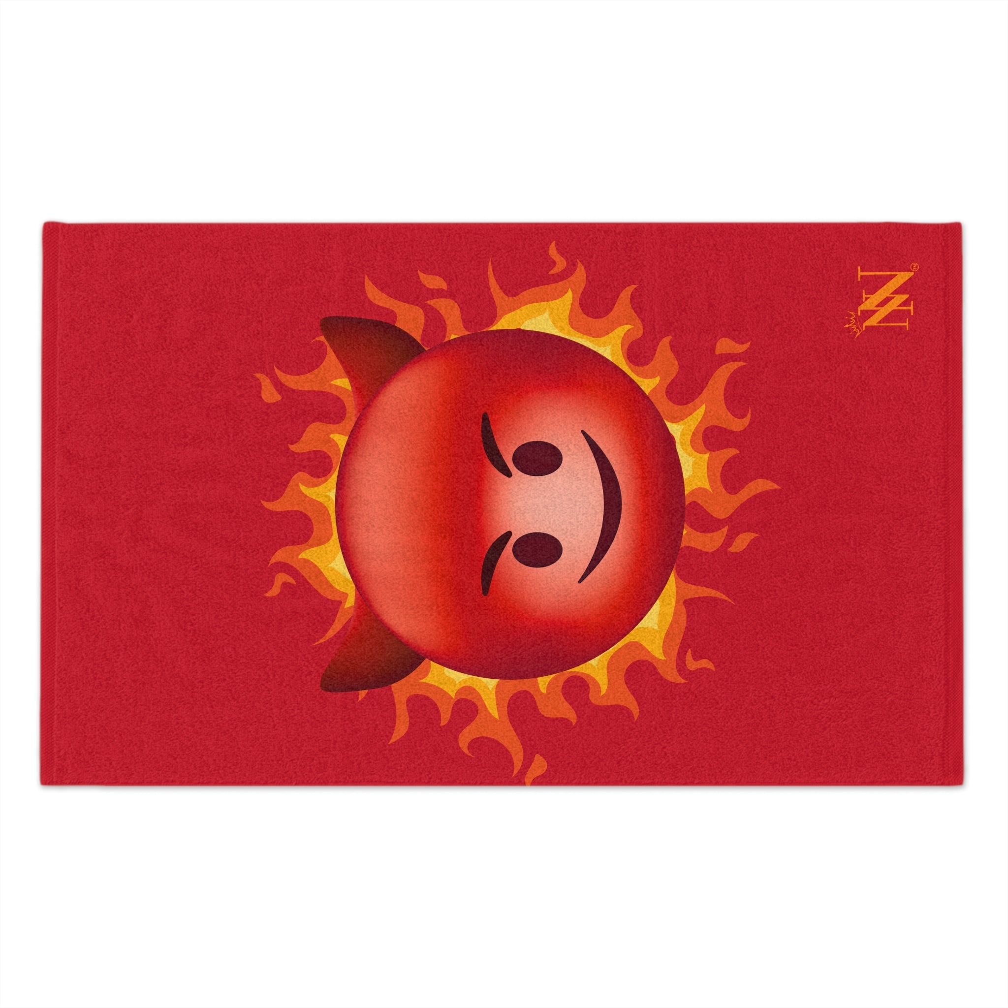 Red Hot Naughty Devil Emoji Red | Mix & Match Soft Fun-Flirty Lovers’ Towels