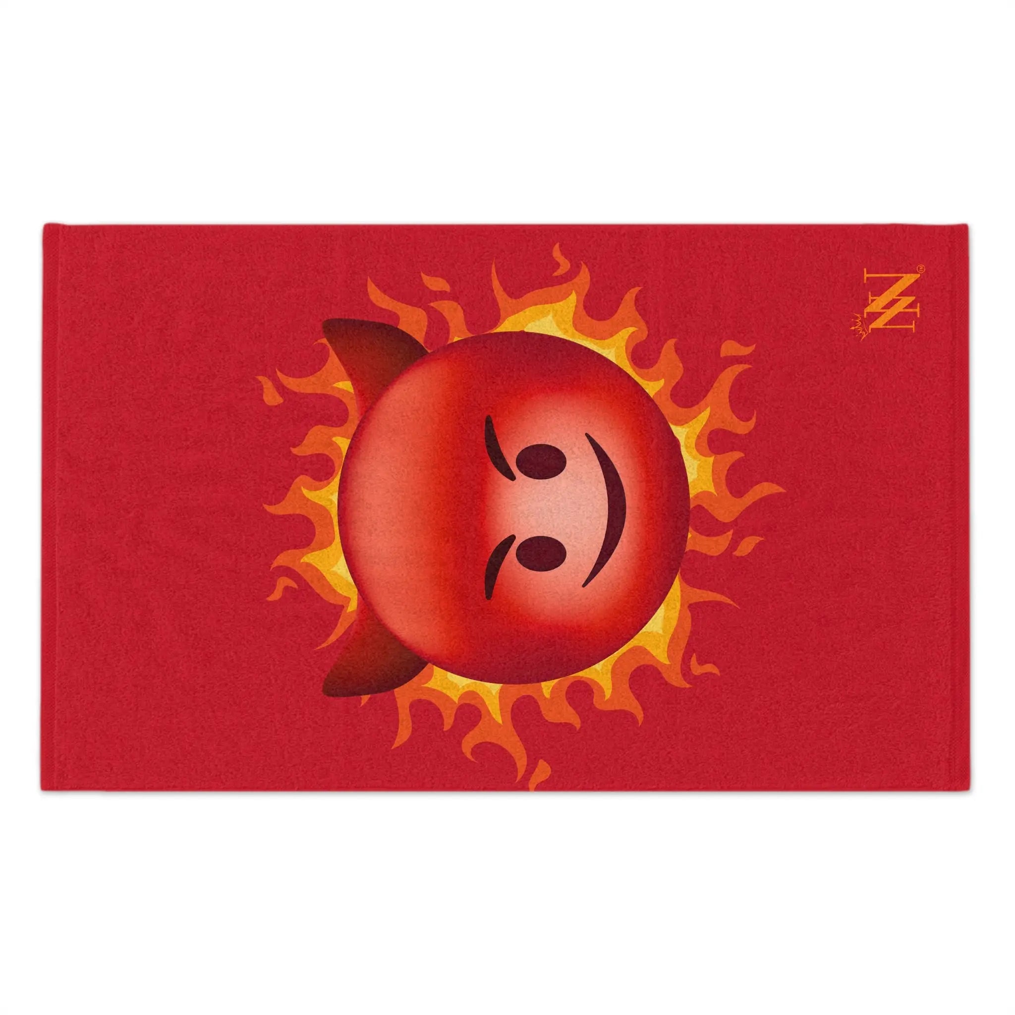 Red Hot Naughty Devil Emoji Red | Mix & Match Soft Fun-Flirty Lovers’ Towels