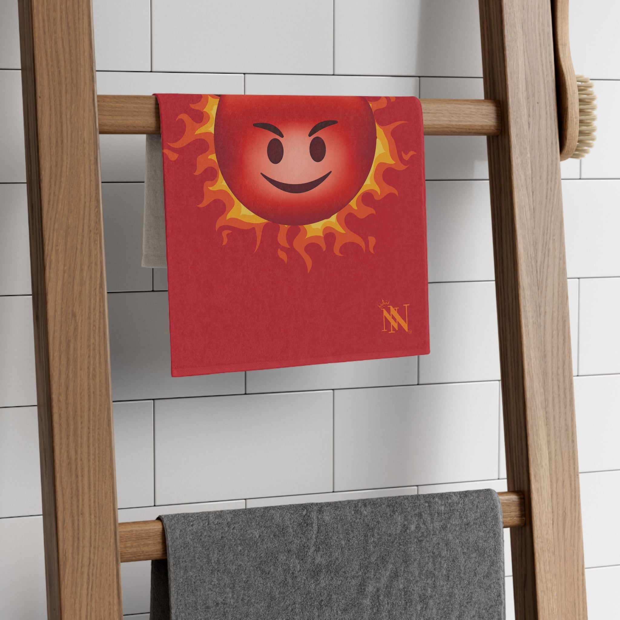 Red Hot Naughty Devil Emoji Red | Mix & Match Soft Fun-Flirty Lovers’ Towels
