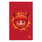 Red Hot Naughty Devil Emoji Red | Mix & Match Soft Fun-Flirty Lovers’ Towels