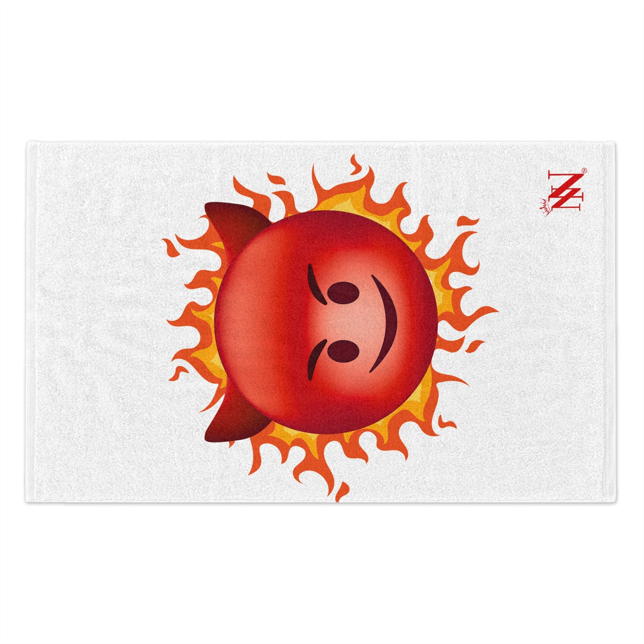 Red Hot Naughty Devil Emoji White | Mix & Match Soft Fun-Flirty Lovers’ Towels