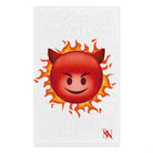 Red Hot Naughty Devil Emoji White | Mix & Match Soft Fun-Flirty Lovers’ Towels