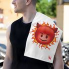 Red Hot Naughty Devil Emoji White | Mix & Match Soft Fun-Flirty Lovers’ Towels