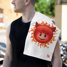 Red Hot Naughty Devil Emoji White | Mix & Match Soft Fun-Flirty Lovers’ Towels