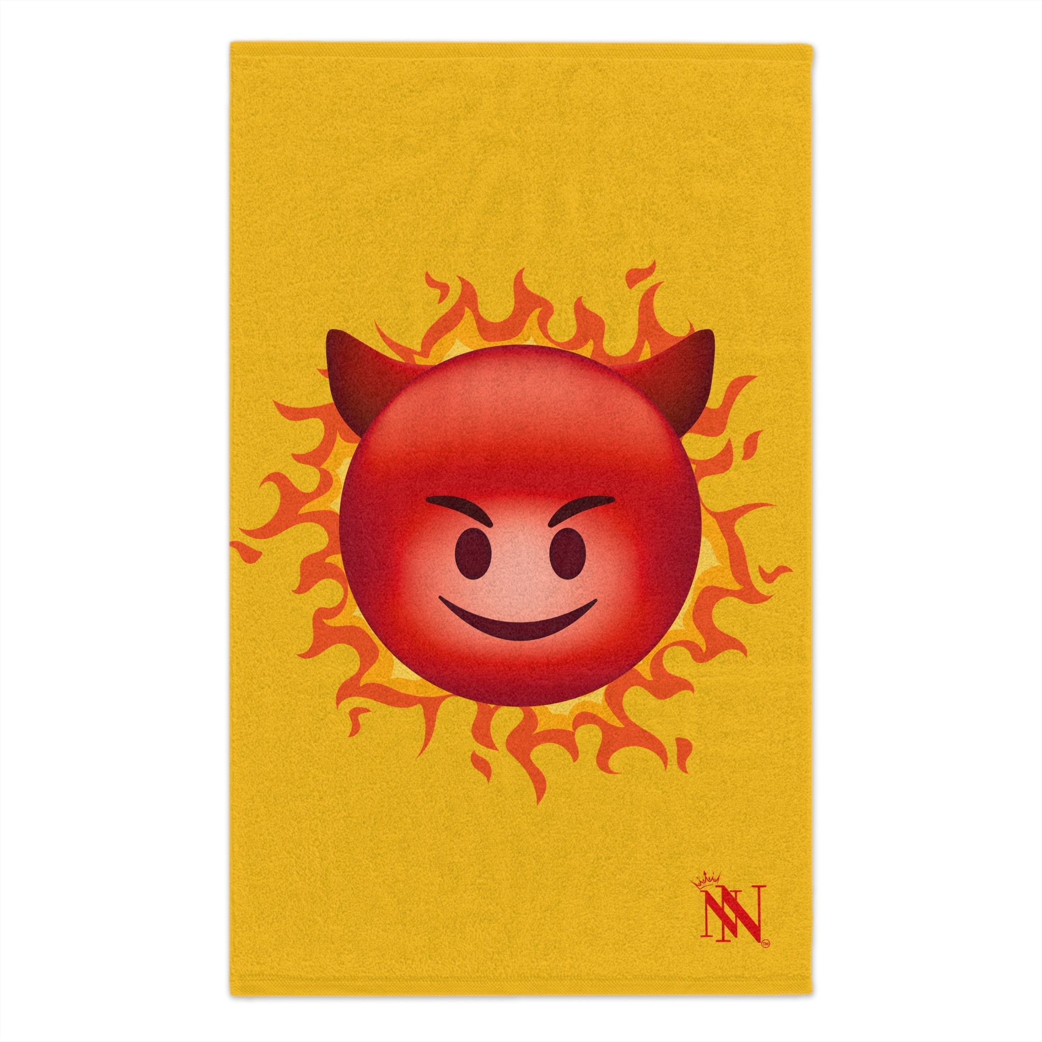 Red Hot Naughty Devil Emoji Yellow | Mix & Match Soft Fun-Flirty Lovers’ Towels