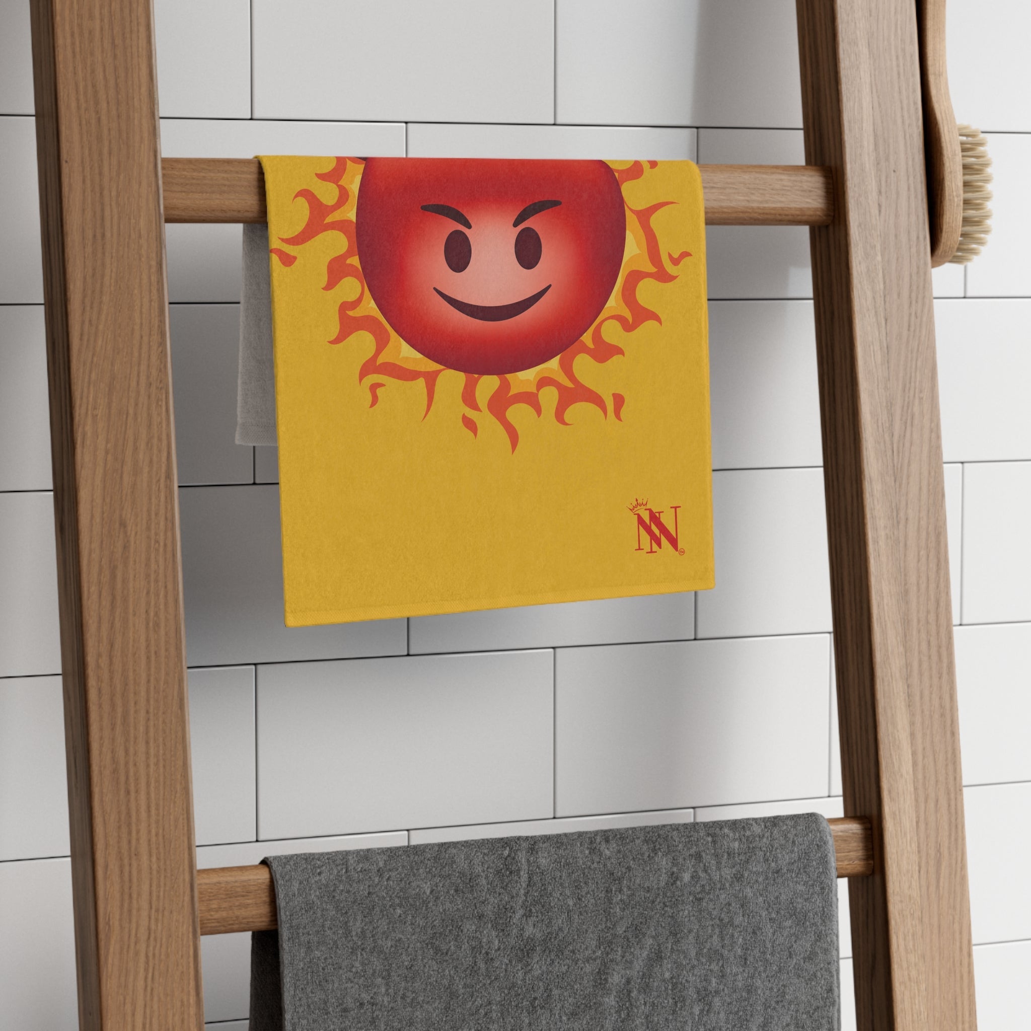Red Hot Naughty Devil Emoji Yellow | Mix & Match Soft Fun-Flirty Lovers’ Towels