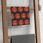 Red Hot Naughty Devil Pattern Black | Mix & Match Soft Fun-Flirty Lovers’ Towels