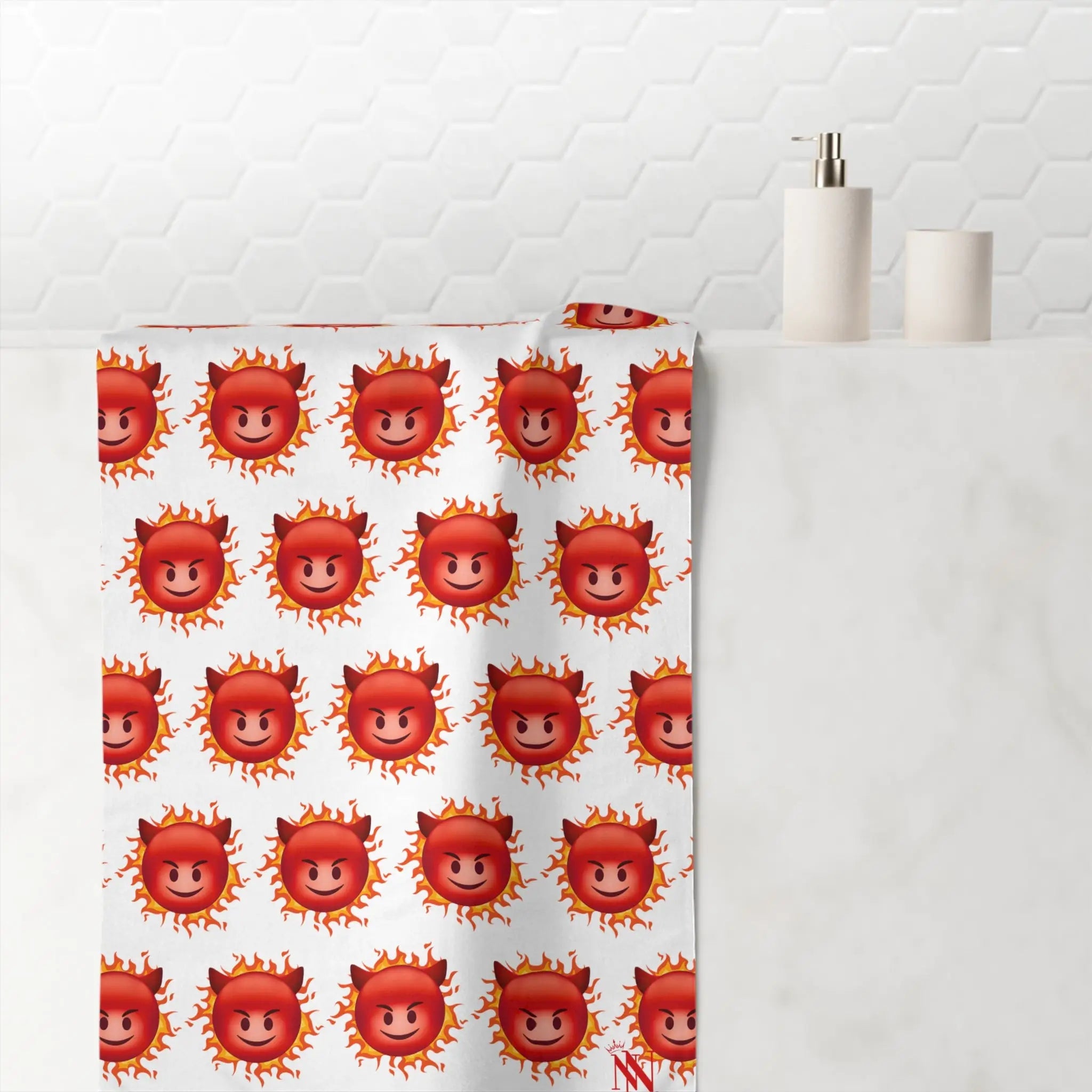 Red Hot Naughty Devil Pattern | Mix & Match XL Fun-Flirty Lovers’ Towels