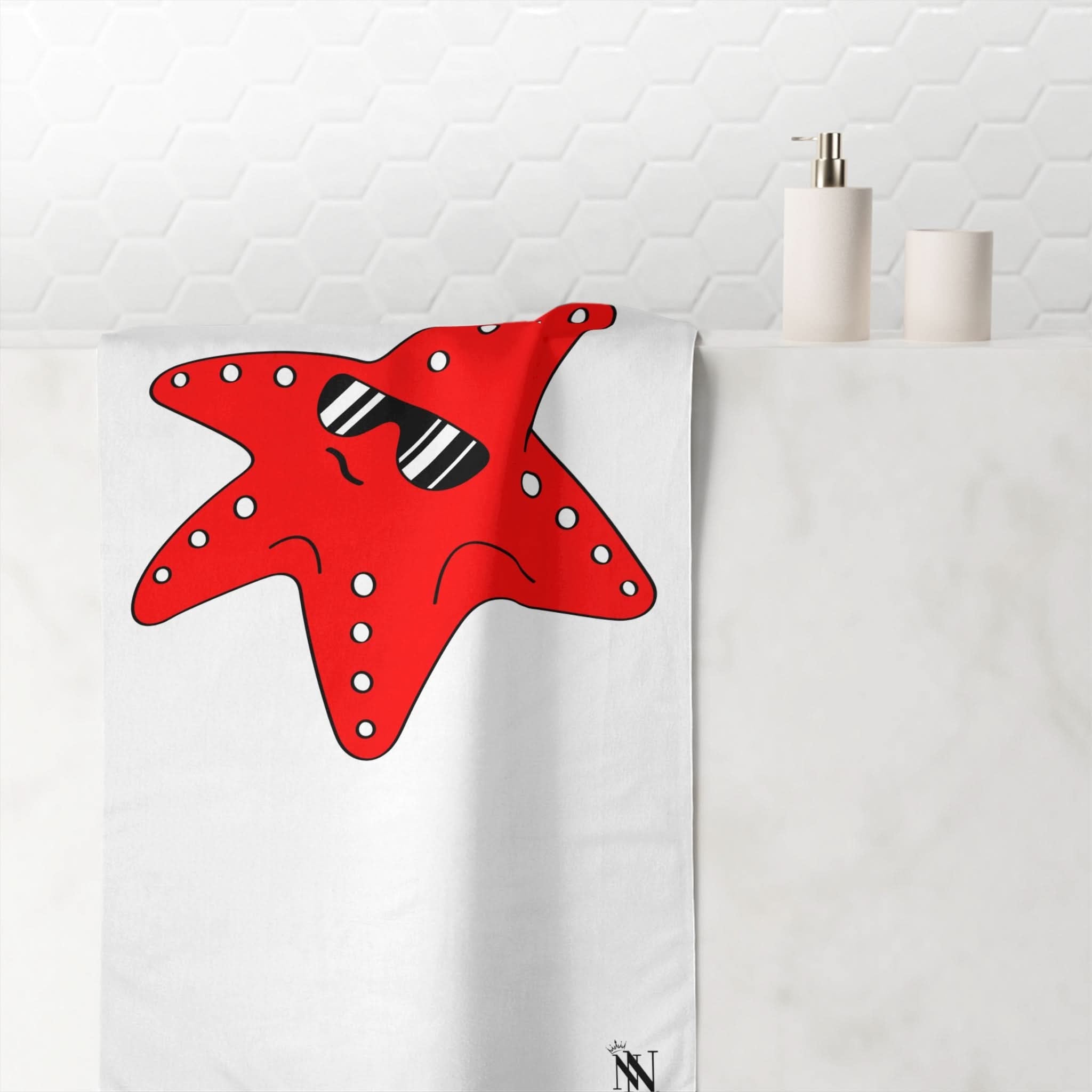 Red Hot Starfish | Mix & Match Naughty XL Fun-Flirty Lovers’ Towels