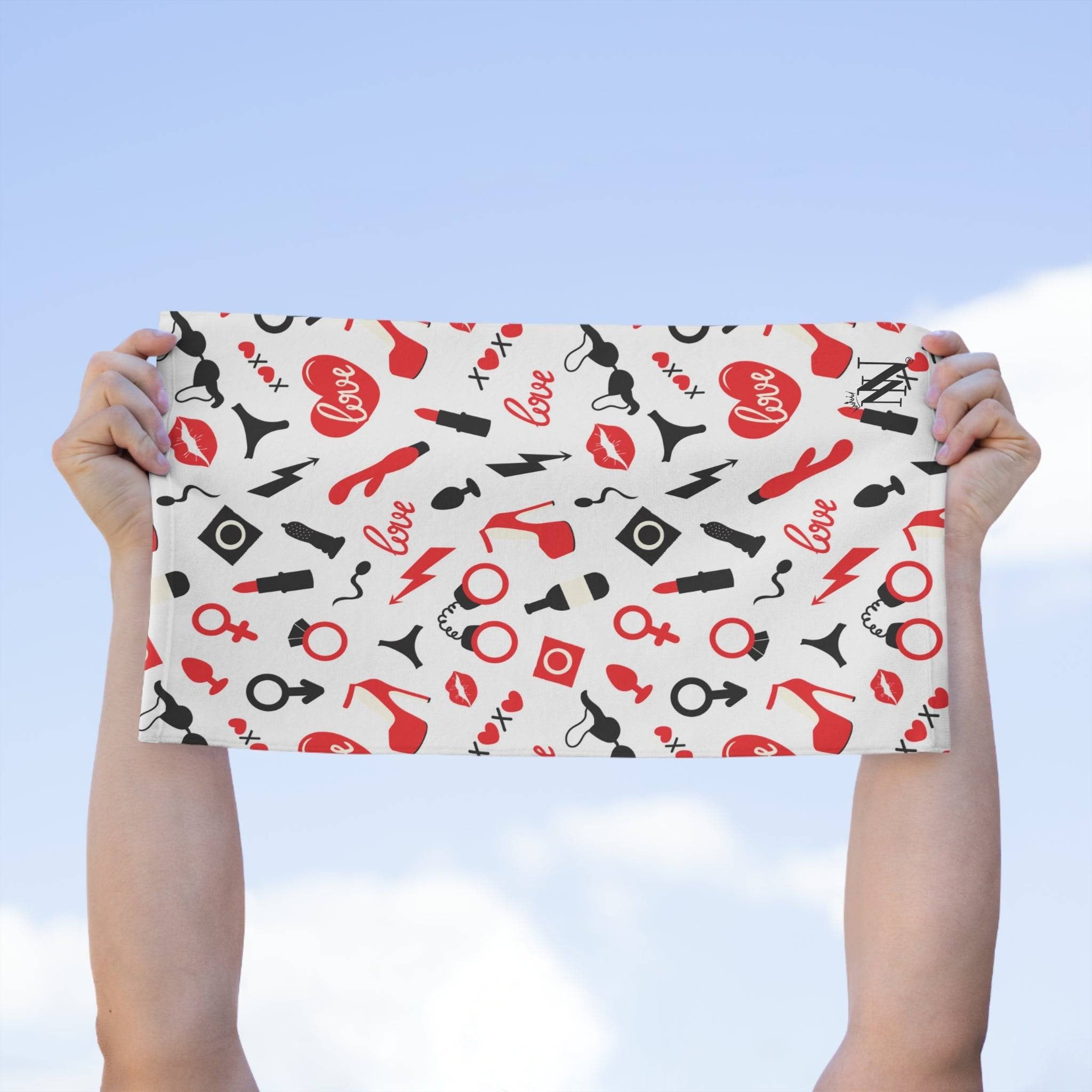 Red Sex Toy Love | Mix & Match Soft Fun-Flirty Lovers’ Towels