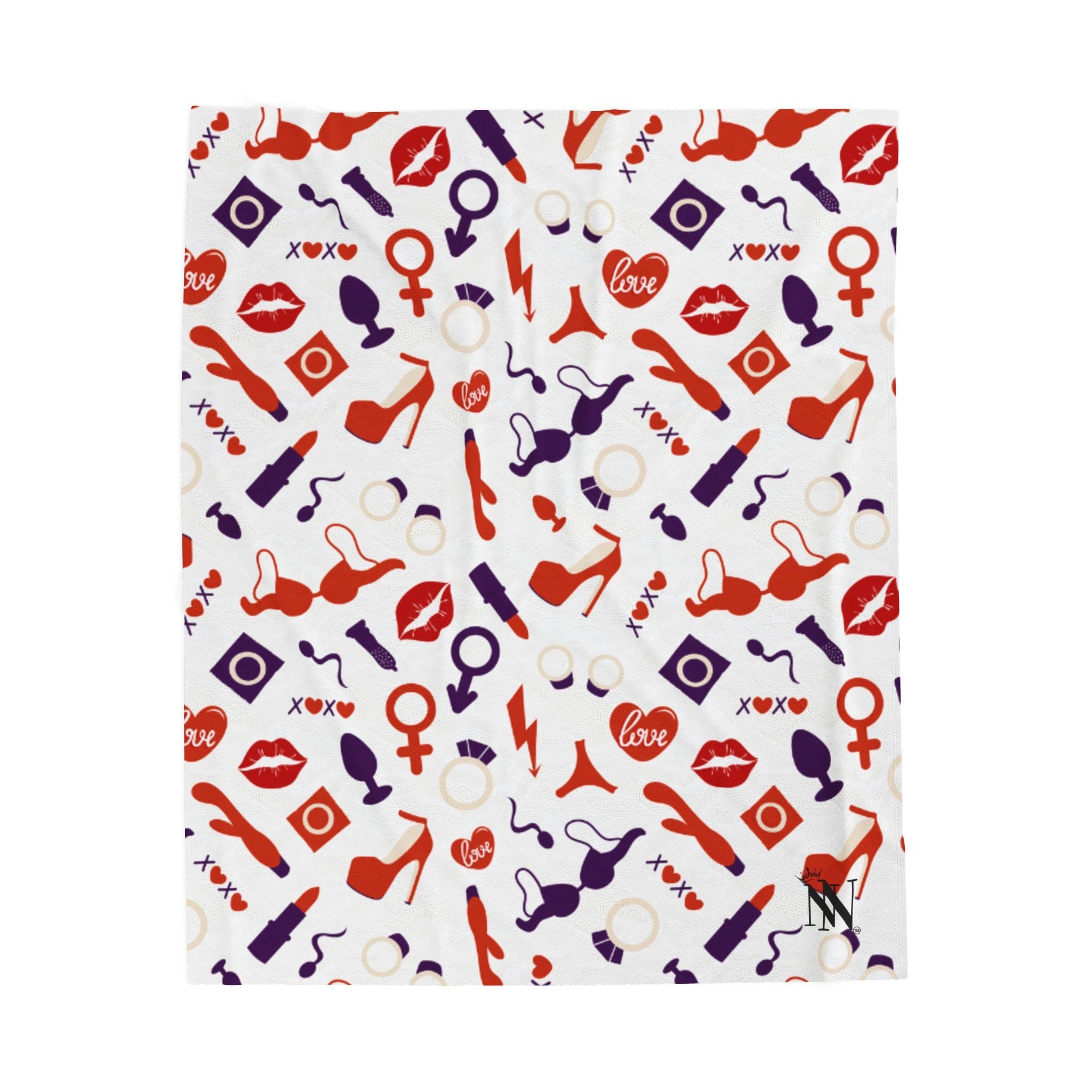Red White Blue Sex Toy Love | Mix & Match Velveteen Fun-Flirty Lovers’ Blankets