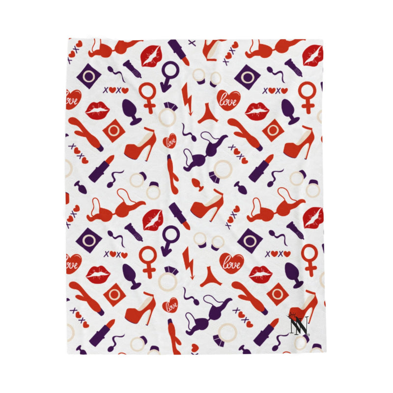Red White Blue Sex Toy Love | Mix & Match Velveteen Fun-Flirty Lovers’ Blankets