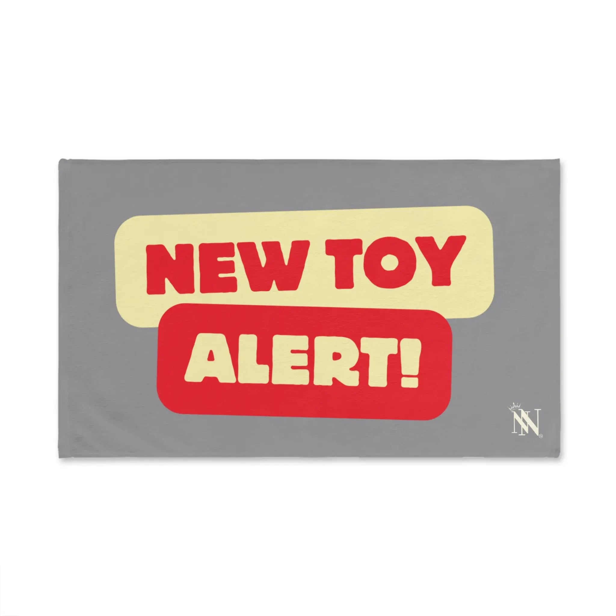 Retro New Toy Alert Grey | Mix & Match Original Fun-Flirty Lovers’ Towels