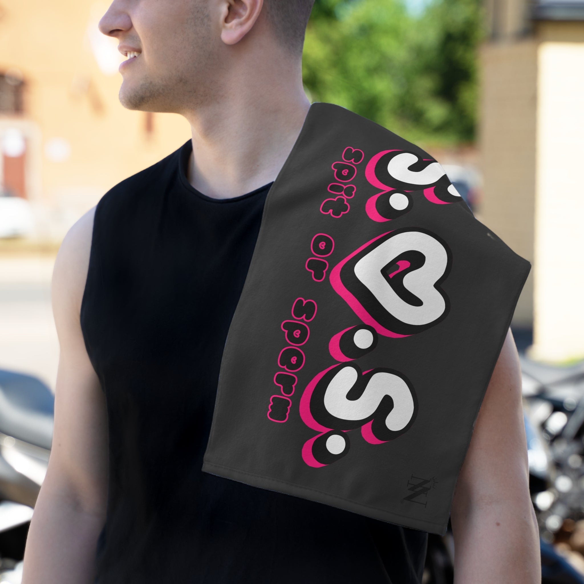 S.O.S. Dark Grey | Mix & Match Soft Fun-Flirty Lovers’ Towels