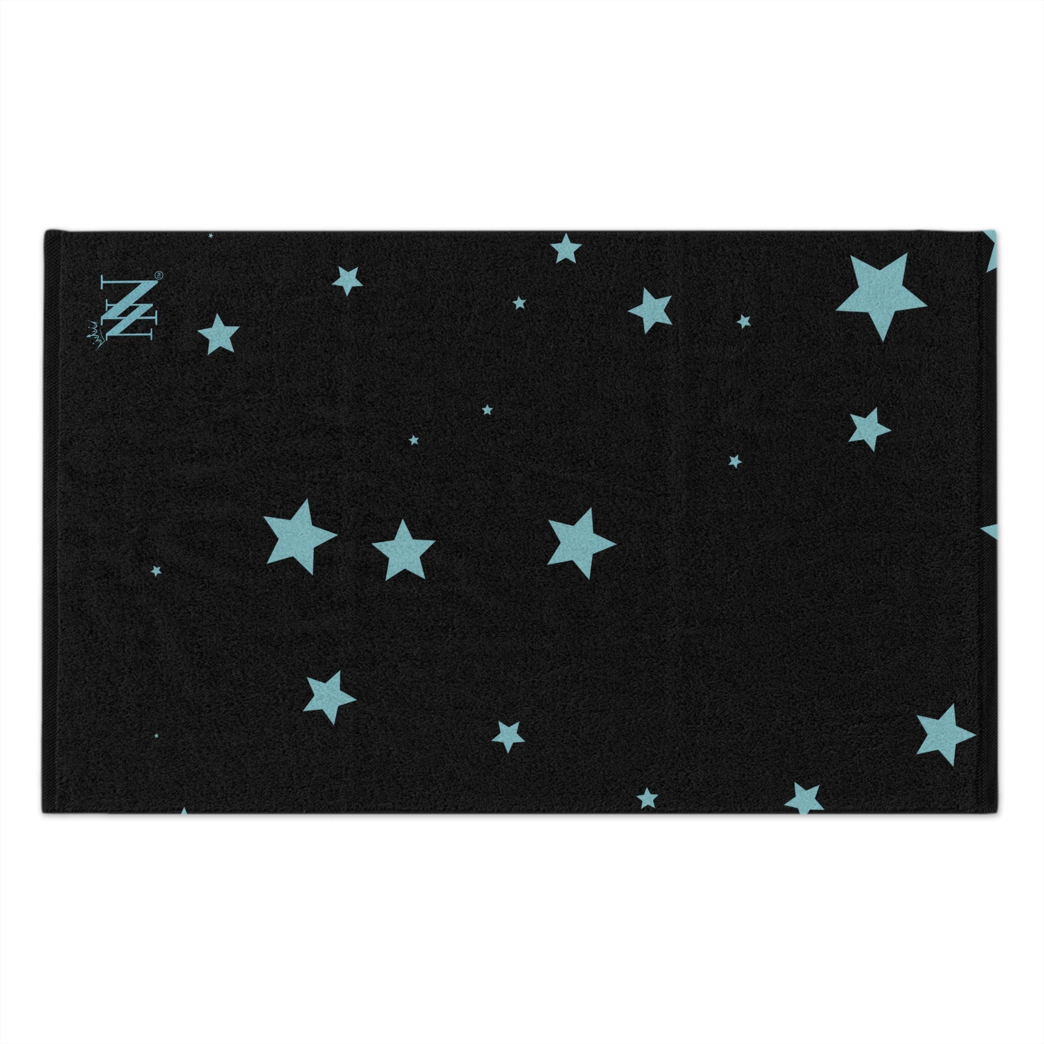 Sea Blue Star Pattern Black | Mix & Match Soft Fun-Flirty Lovers’ Towels