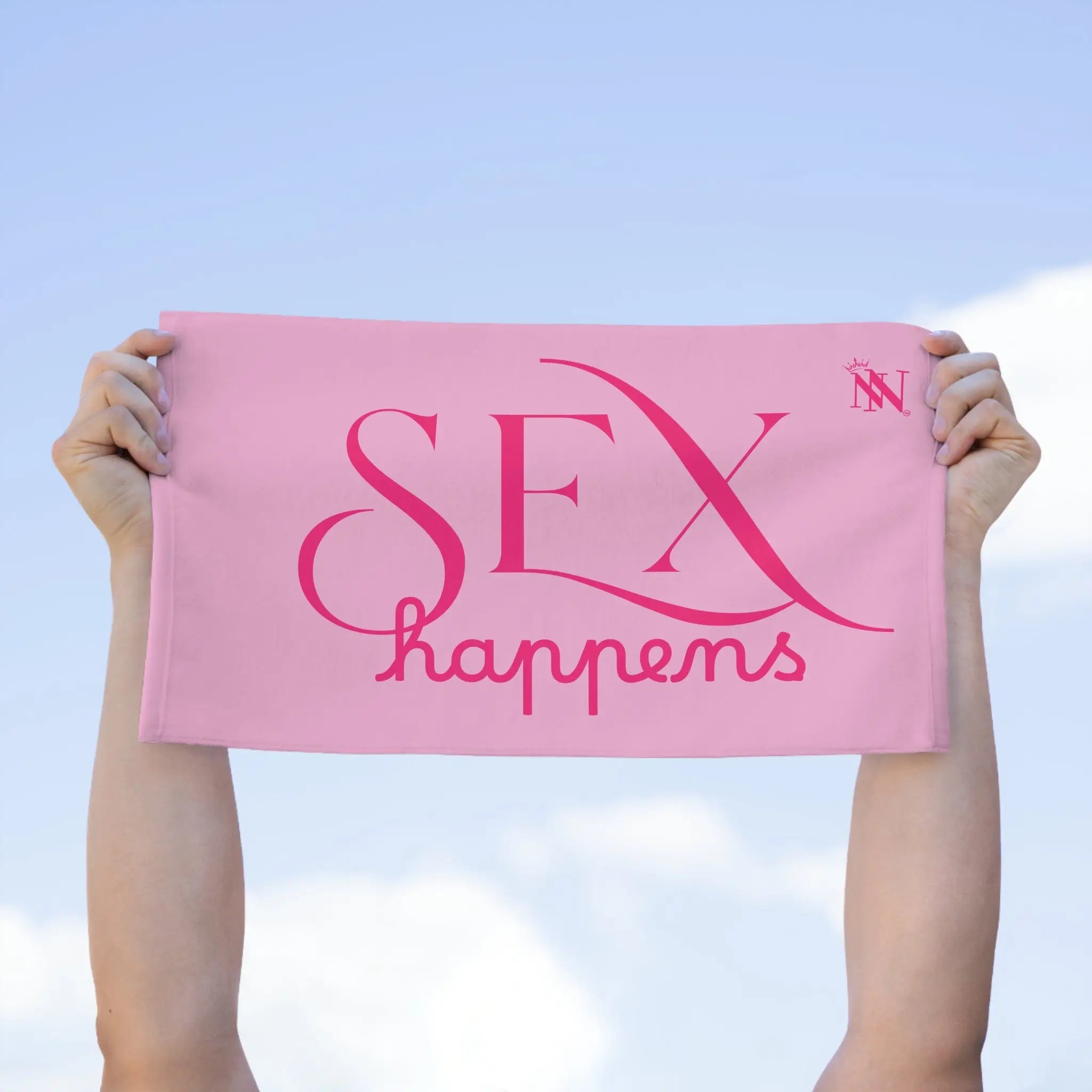 Sex Happens Light Pink | Mix & Match Soft Fun-Flirty Lovers’ Towels