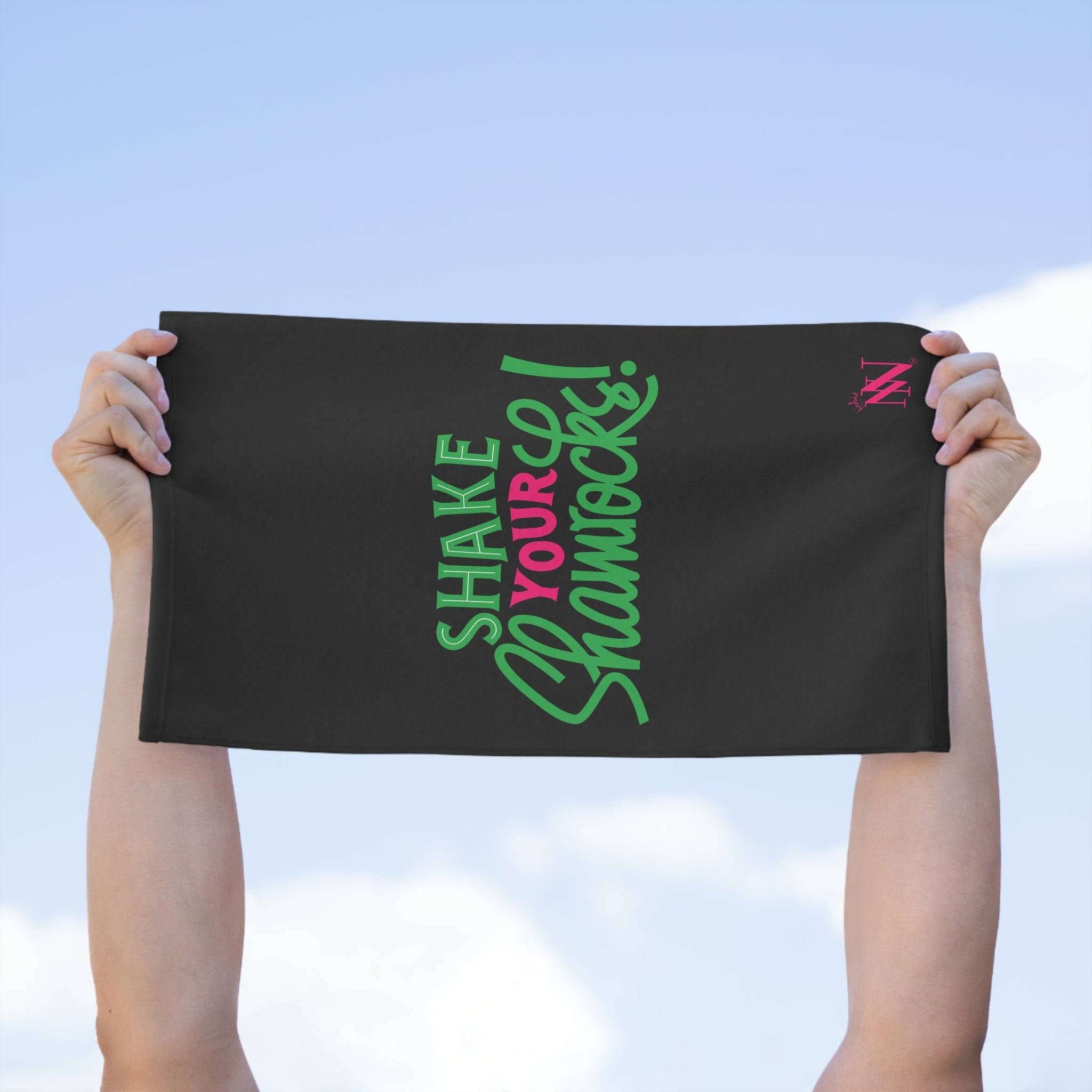Shake Your Shamrocks Black | Mix & Match Soft Sex Towels | Flirty Lovers’ Gifts