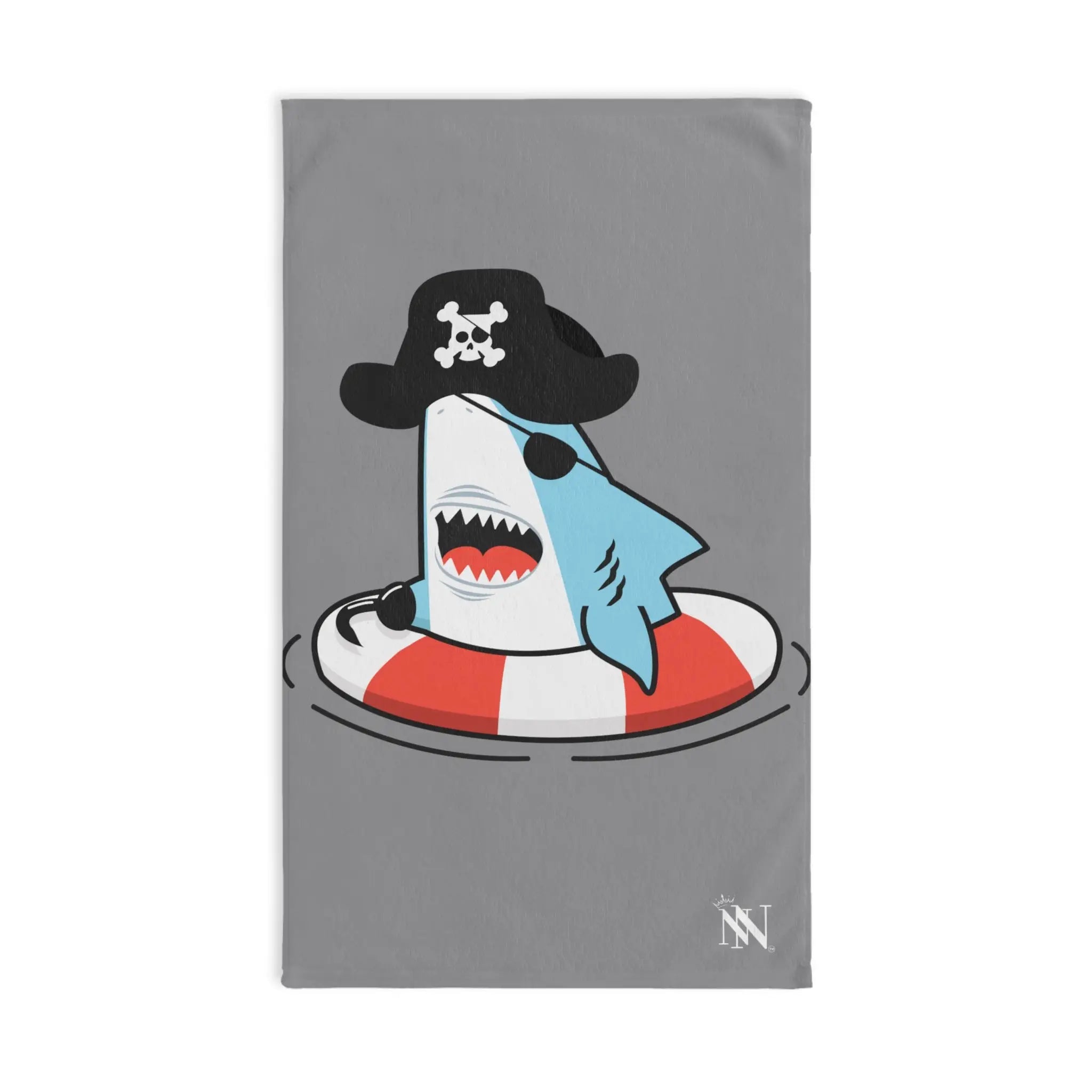 Shark Pirate Lifesaver Grey | Mix & Match Original Fun-Flirty Lovers’ Towels