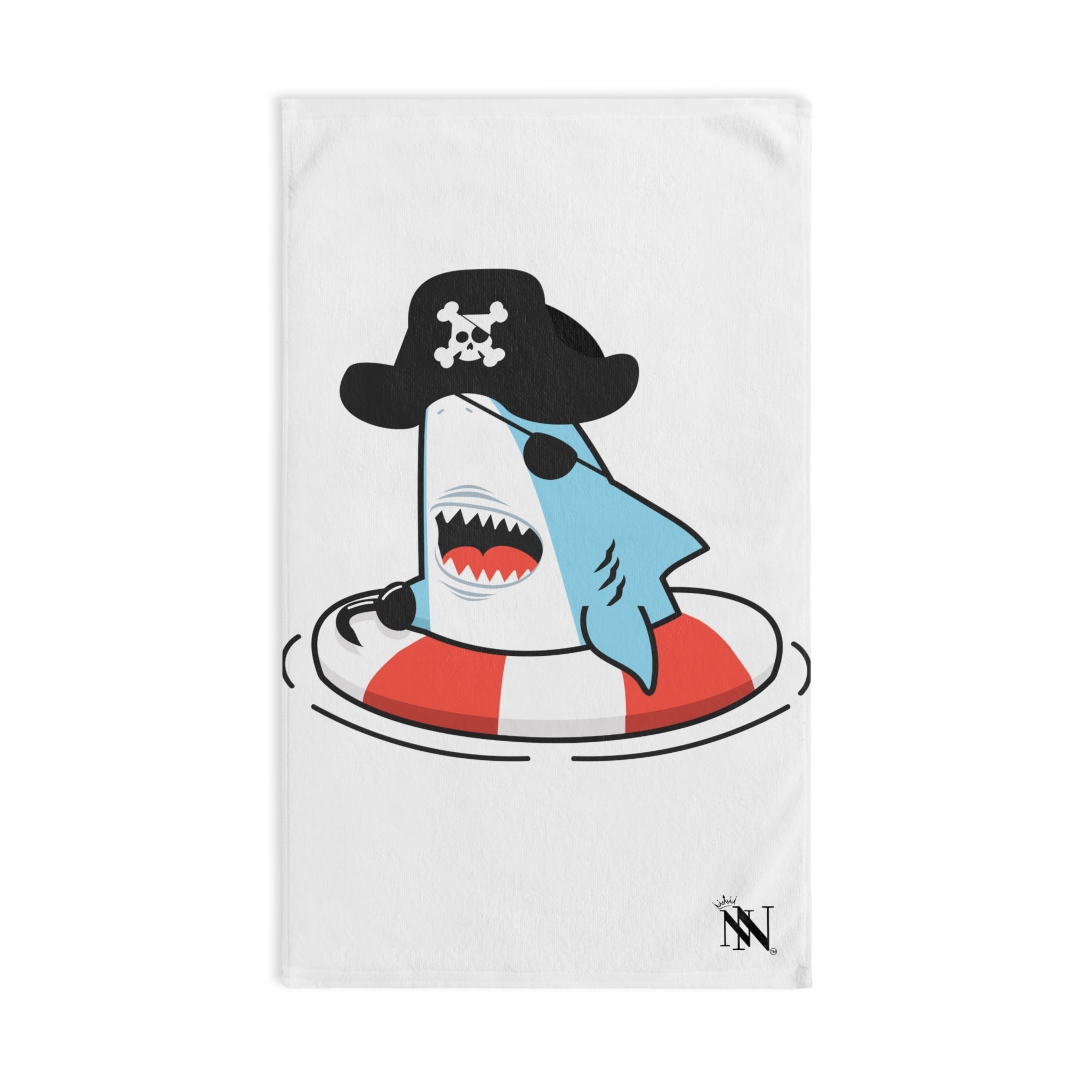 Shark Pirate Lifesaver White | Mix & Match Original Fun-Flirty Lovers’ Towels