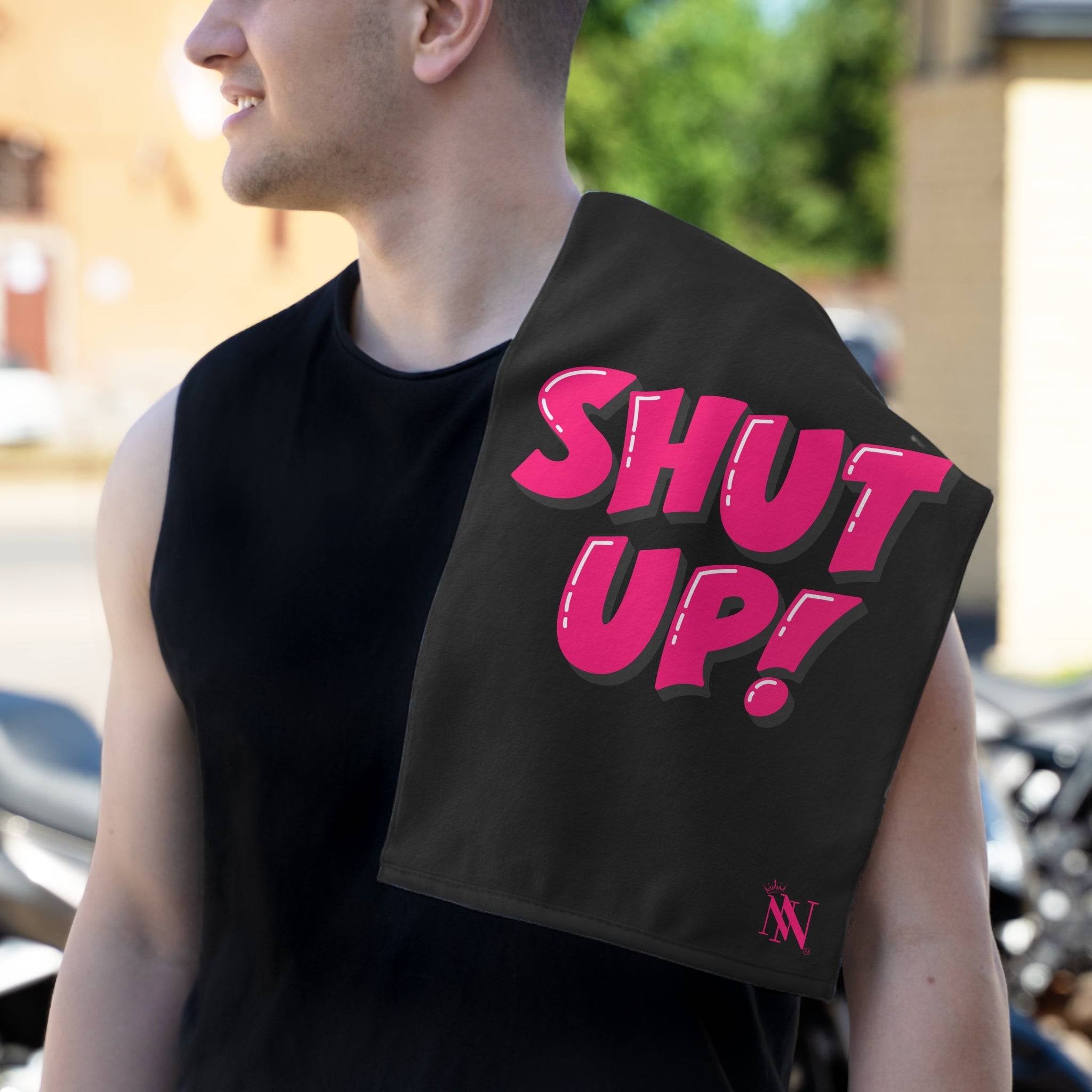 Shut Up! Black Mix & Match Soft Sex Towels | Flirty Lovers’ Gifts