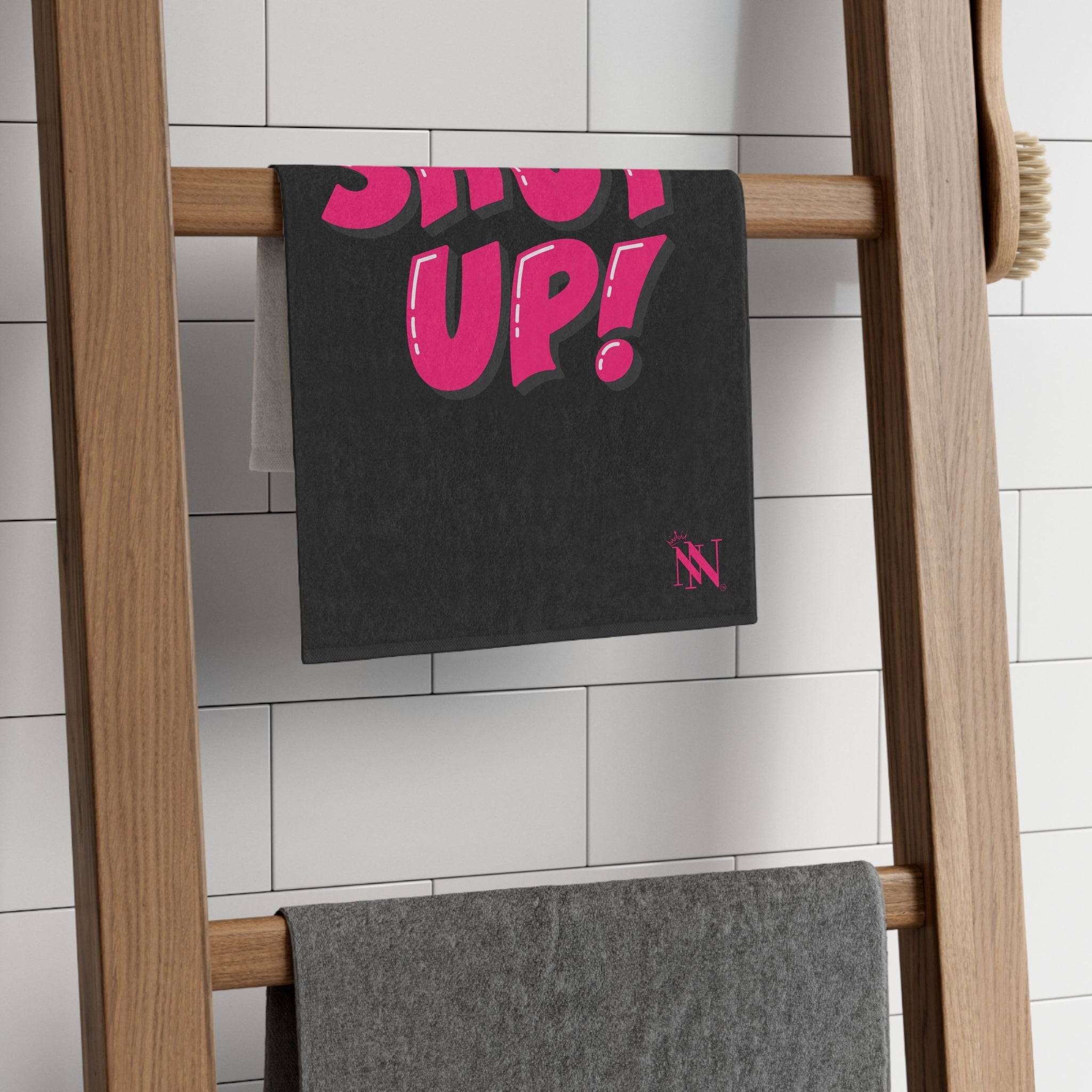 Shut Up! Black Mix & Match Soft Sex Towels | Flirty Lovers’ Gifts