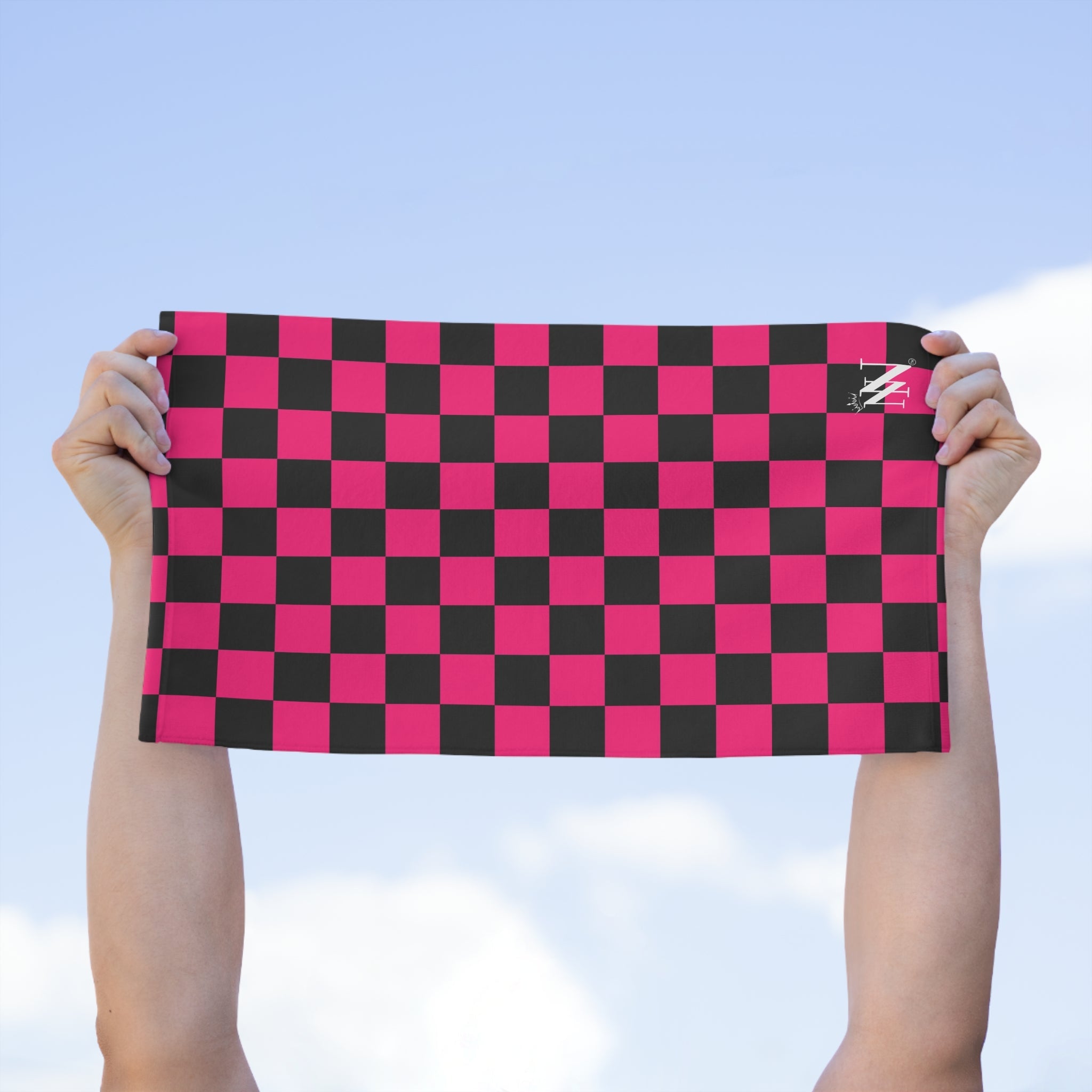 Signature Pink Black Checkers | Mix & Match Soft Fun-Flirty Lovers’ Towels