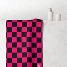 Signature Pink Black Checkers | Mix & Match XL Fun-Flirty Lovers’ Towels