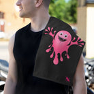 Slimy Pink Monster Black | Mix & Match Soft Fun-Flirty Lovers’ Towels