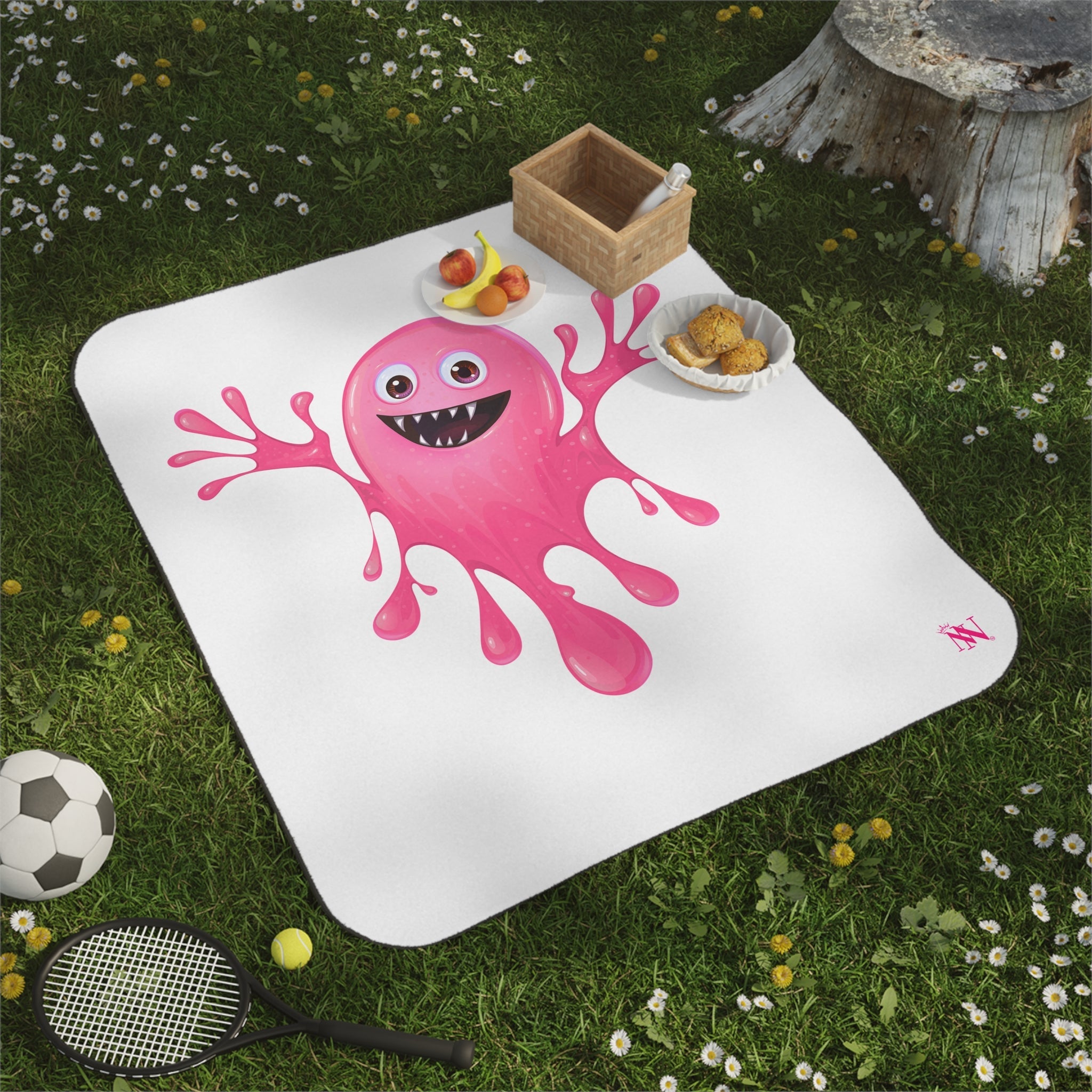 Slimy Pink Monster | Mix Match Fun-Flirty Lovers’ Water-Resistant Blankets