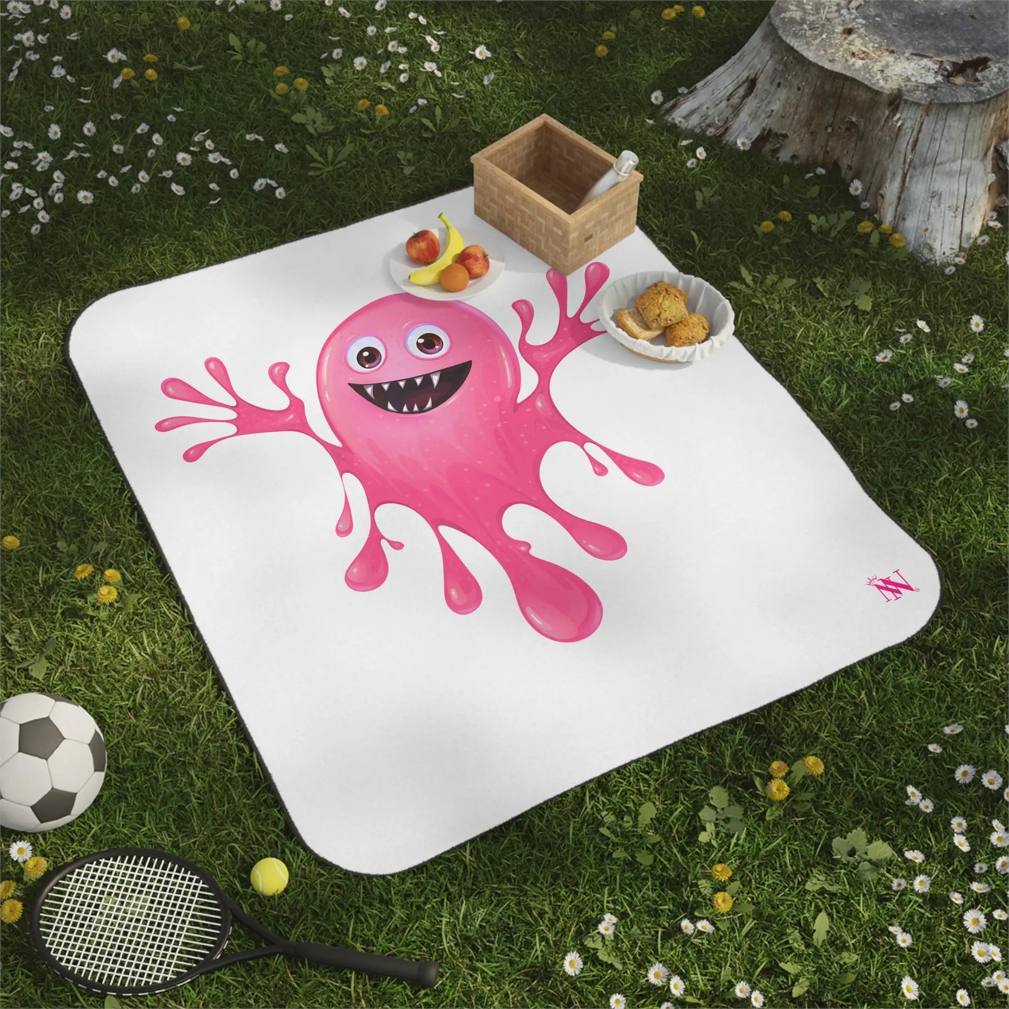 Slimy Pink Monster | Mix Match Fun-Flirty Lovers’ Water-Resistant Blankets
