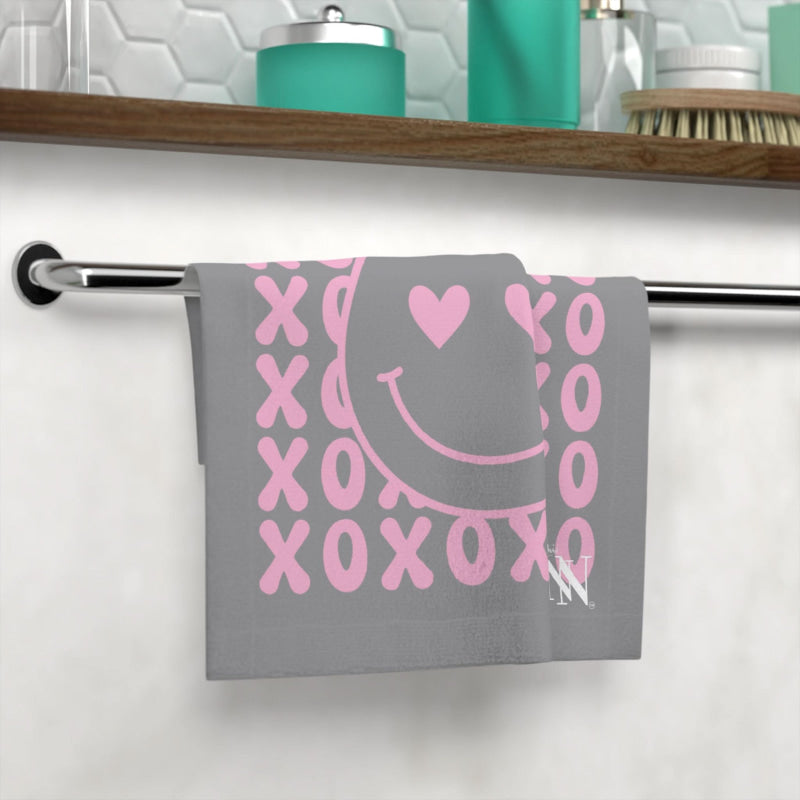 Smile Hugs & Kisses Grey | Mix & Match Lils’ Fun-Flirty Lovers’ Towels