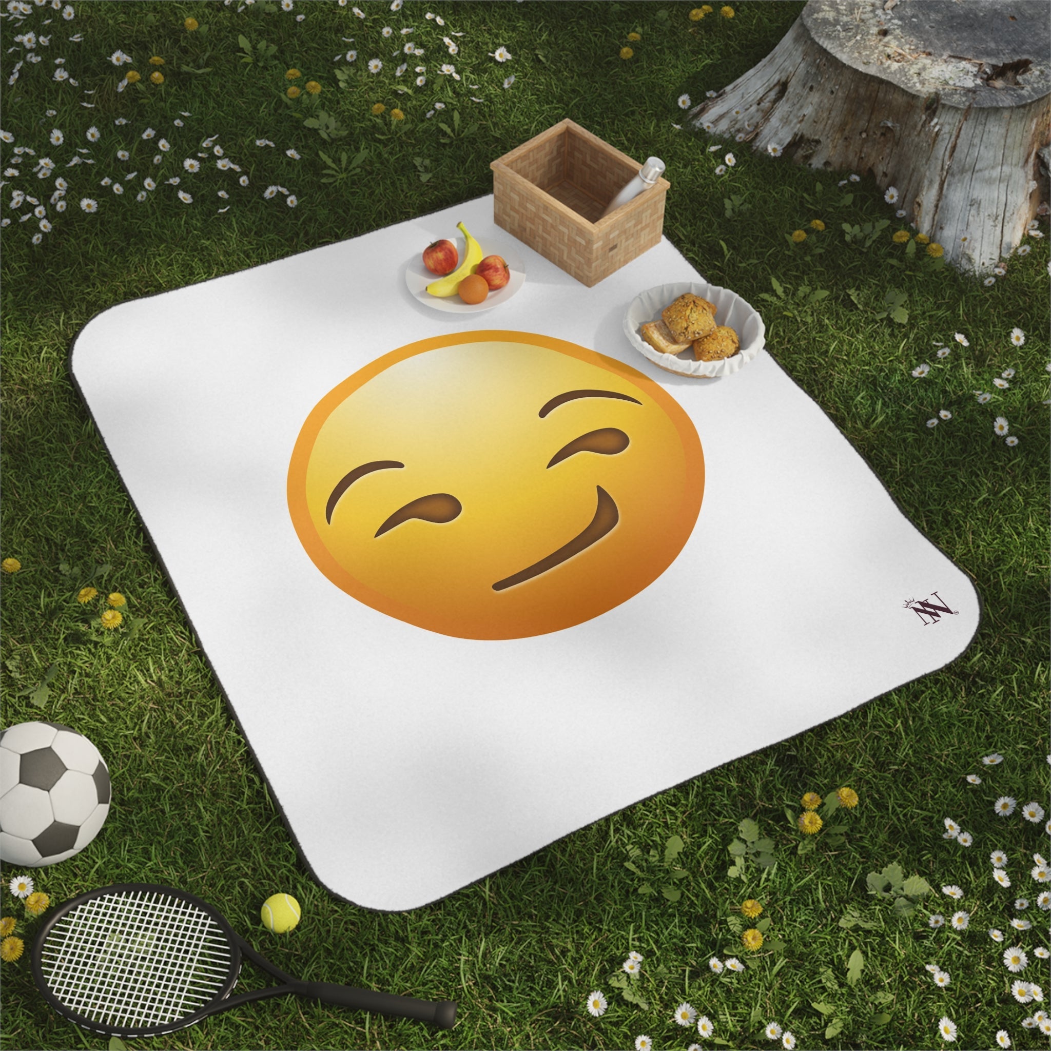 Smirking Face Emoji | Mix Match Fun-Flirty Lovers’ Water-Resistant Blankets